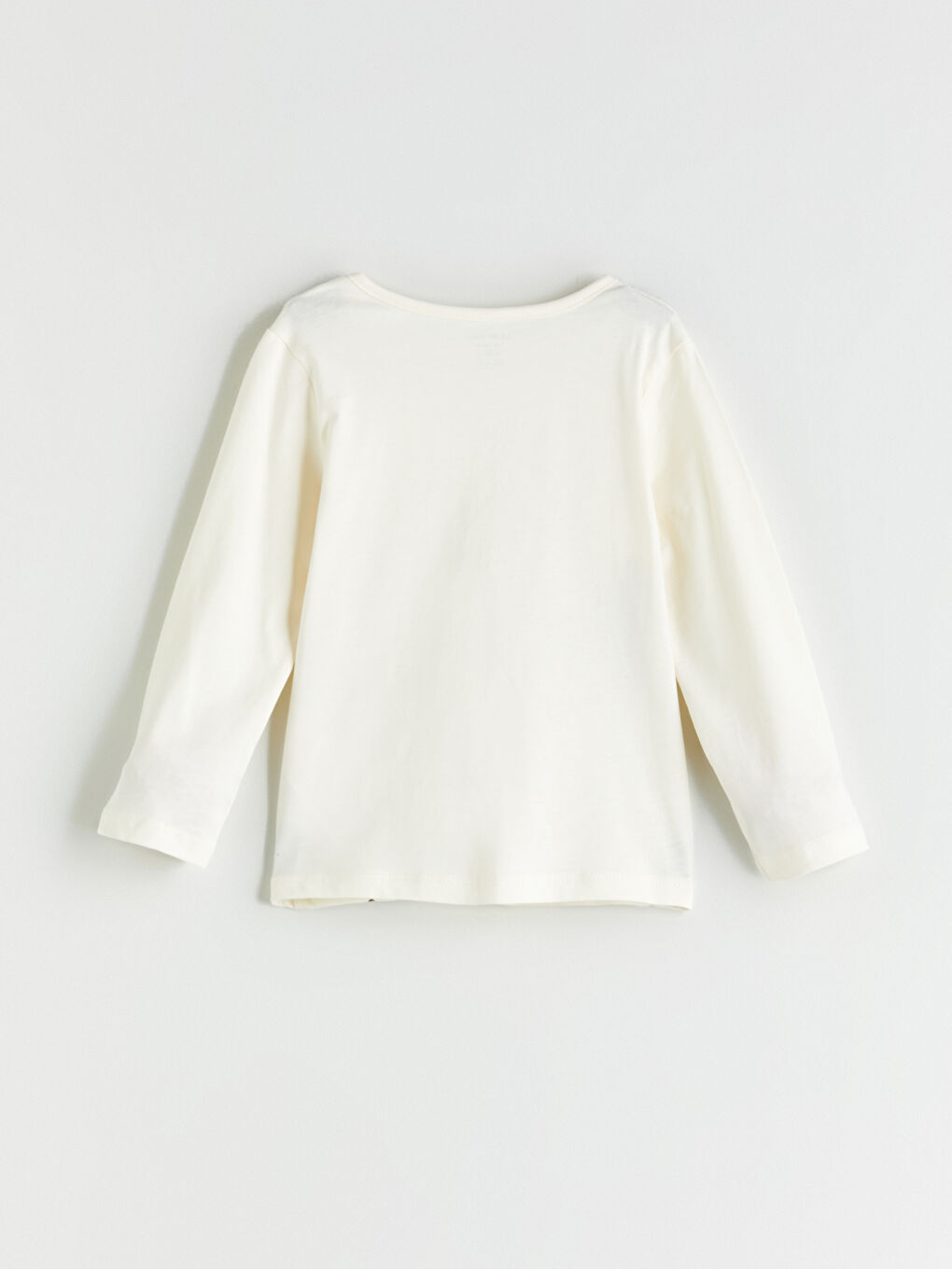 Bej Bisiklet Yaka Baskılı Kız Bebek Pijama Üstü-1