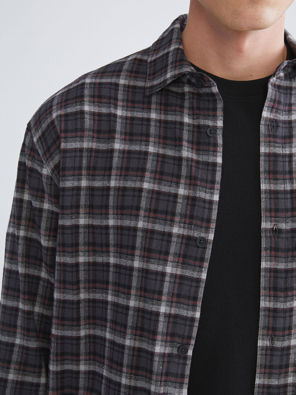 Relaxed Fit Long Sleeve Plaid Men's Lumberjack Shirt Jacket-2