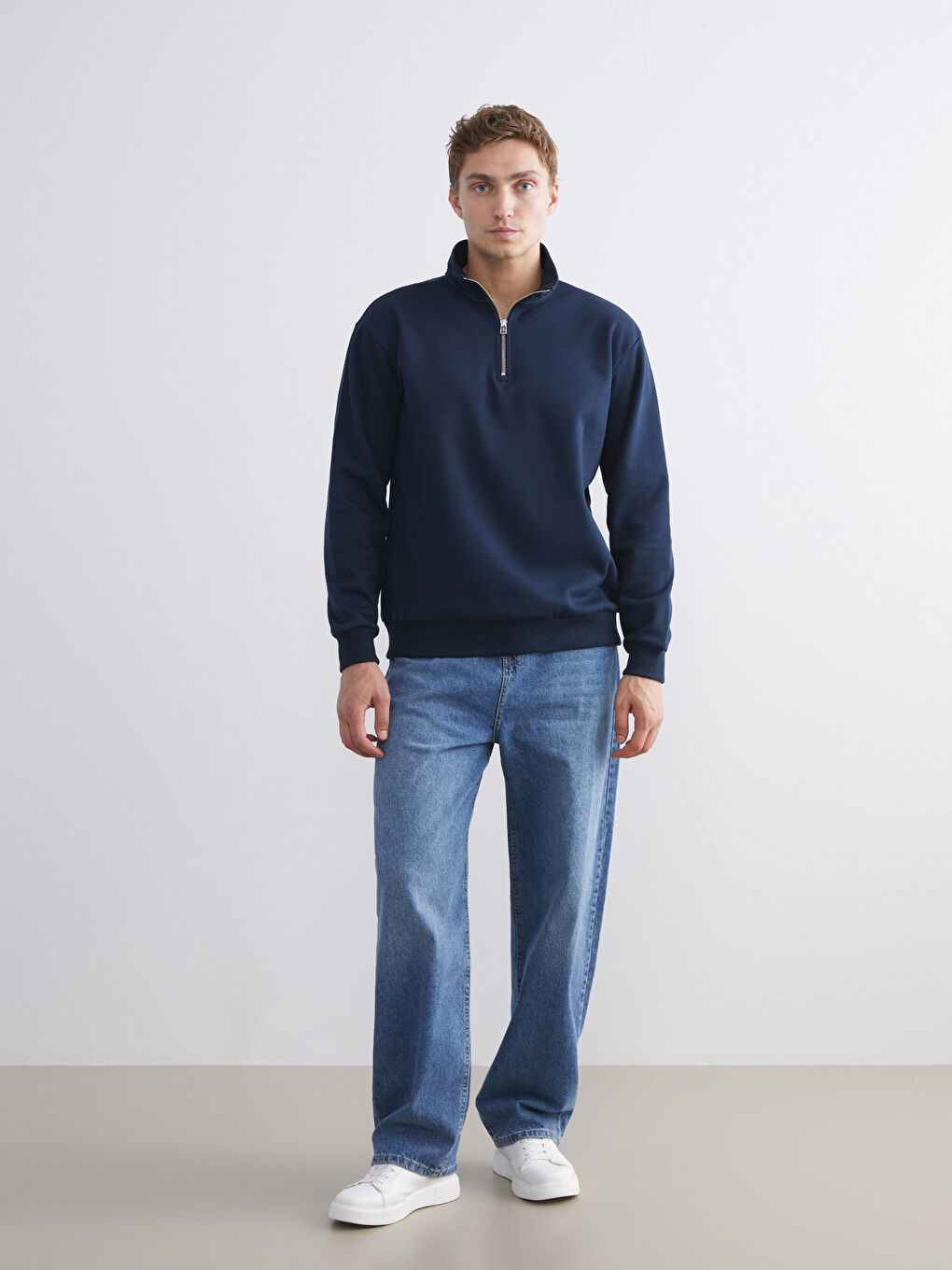 Funnel Neck Men's Sweatshirt-1