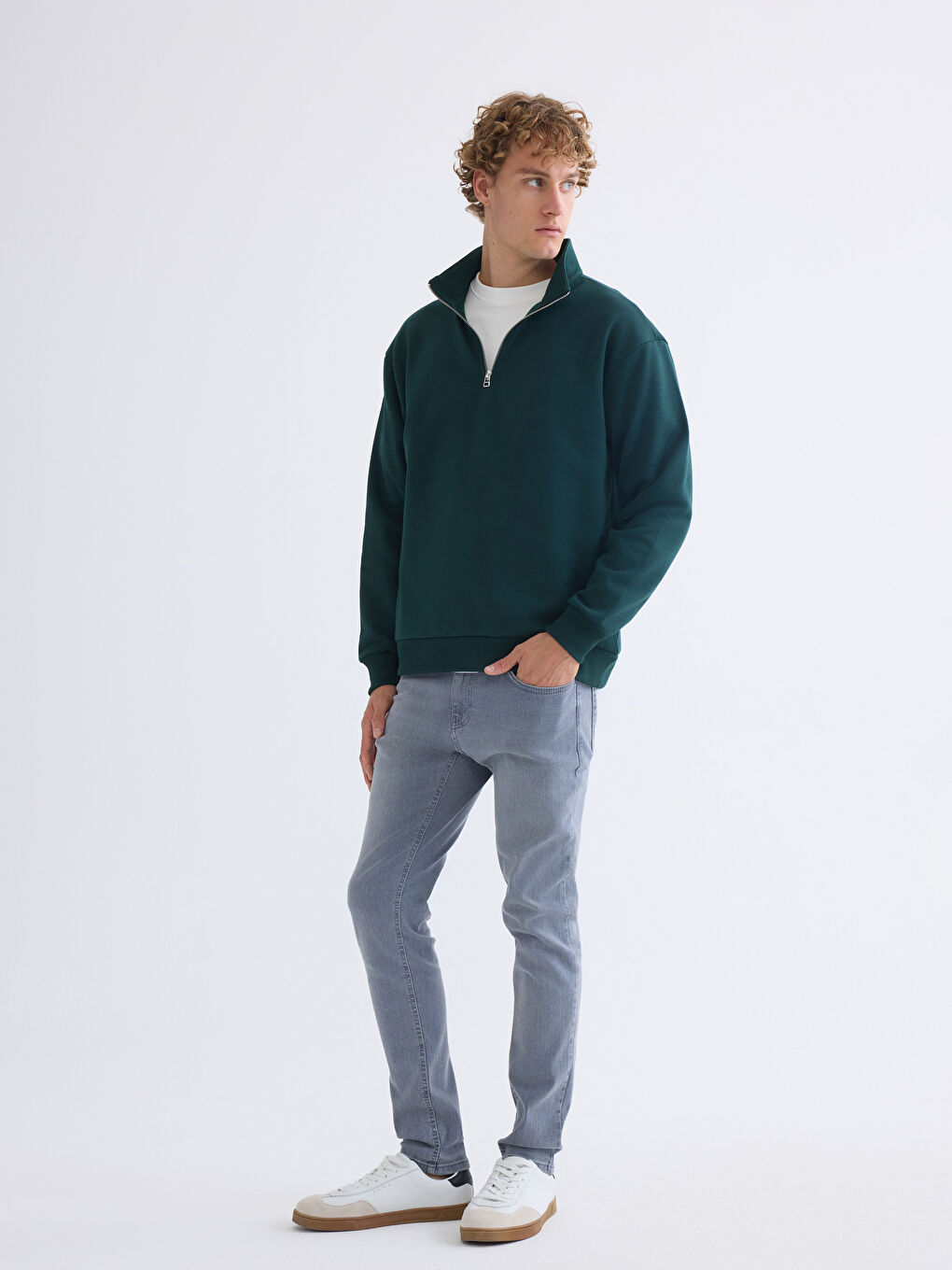 Funnel Neck Men's Sweatshirt-1