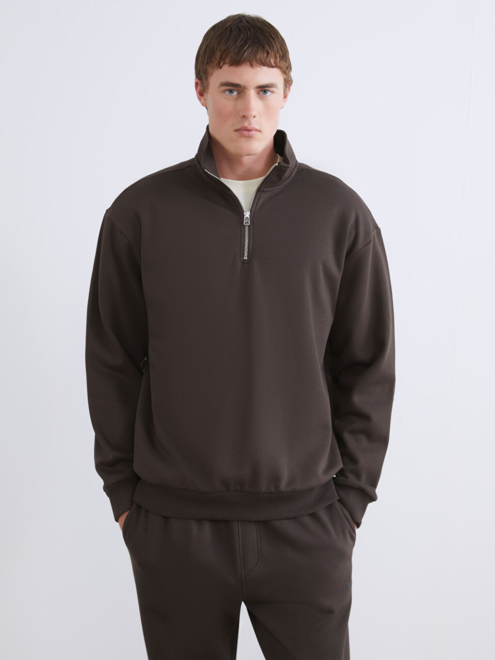Funnel Neck Men's Sweatshirt-1
