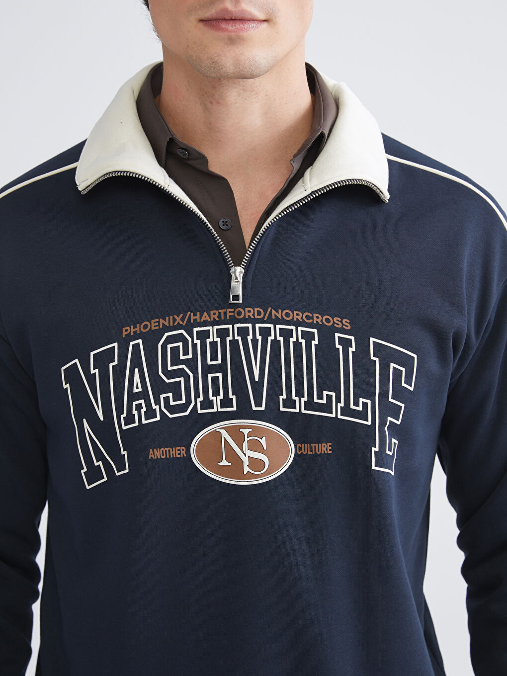 Funnel Neck Men's Sweatshirt-2