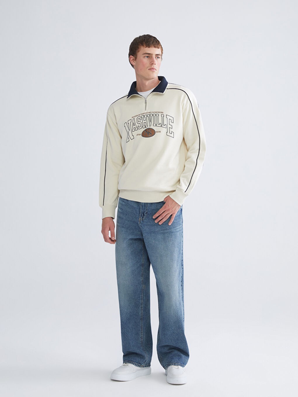 Funnel Neck Men's Sweatshirt-1