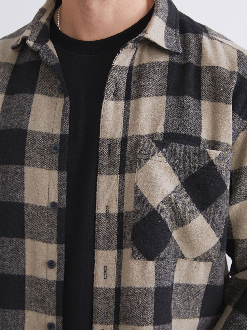 XSIDE Relaxed Fit Long Sleeve Plaid Men's Lumberjack Shirt Jacket -W5AB83Z8-LKQ
