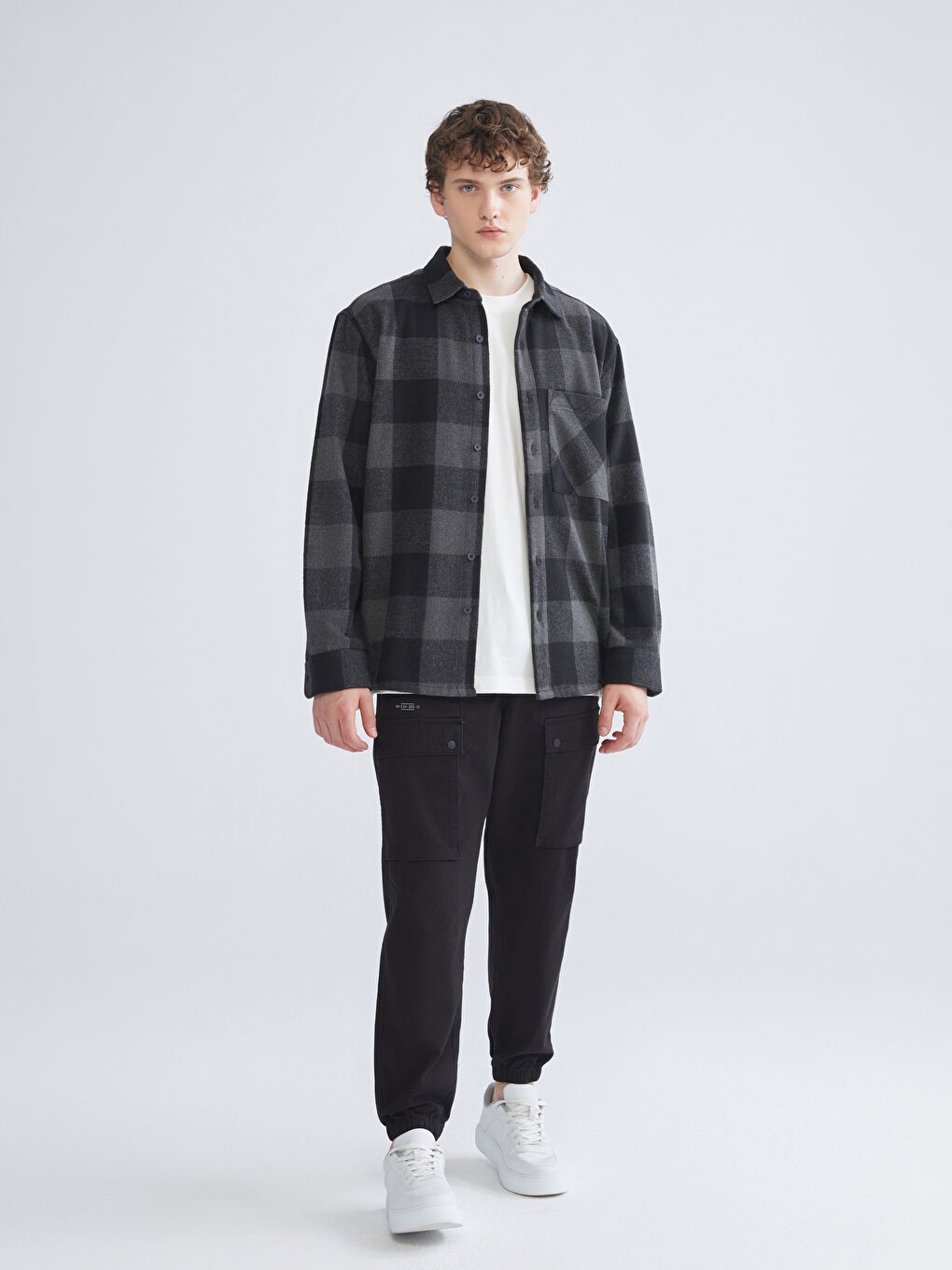 XSIDE Relaxed Fit Long Sleeve Plaid Men's Lumberjack Shirt Jacket -W5AB83Z8-LKX