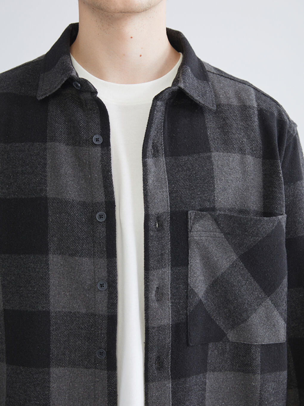 XSIDE Relaxed Fit Long Sleeve Plaid Men's Lumberjack Shirt Jacket -W5AB83Z8-LKX