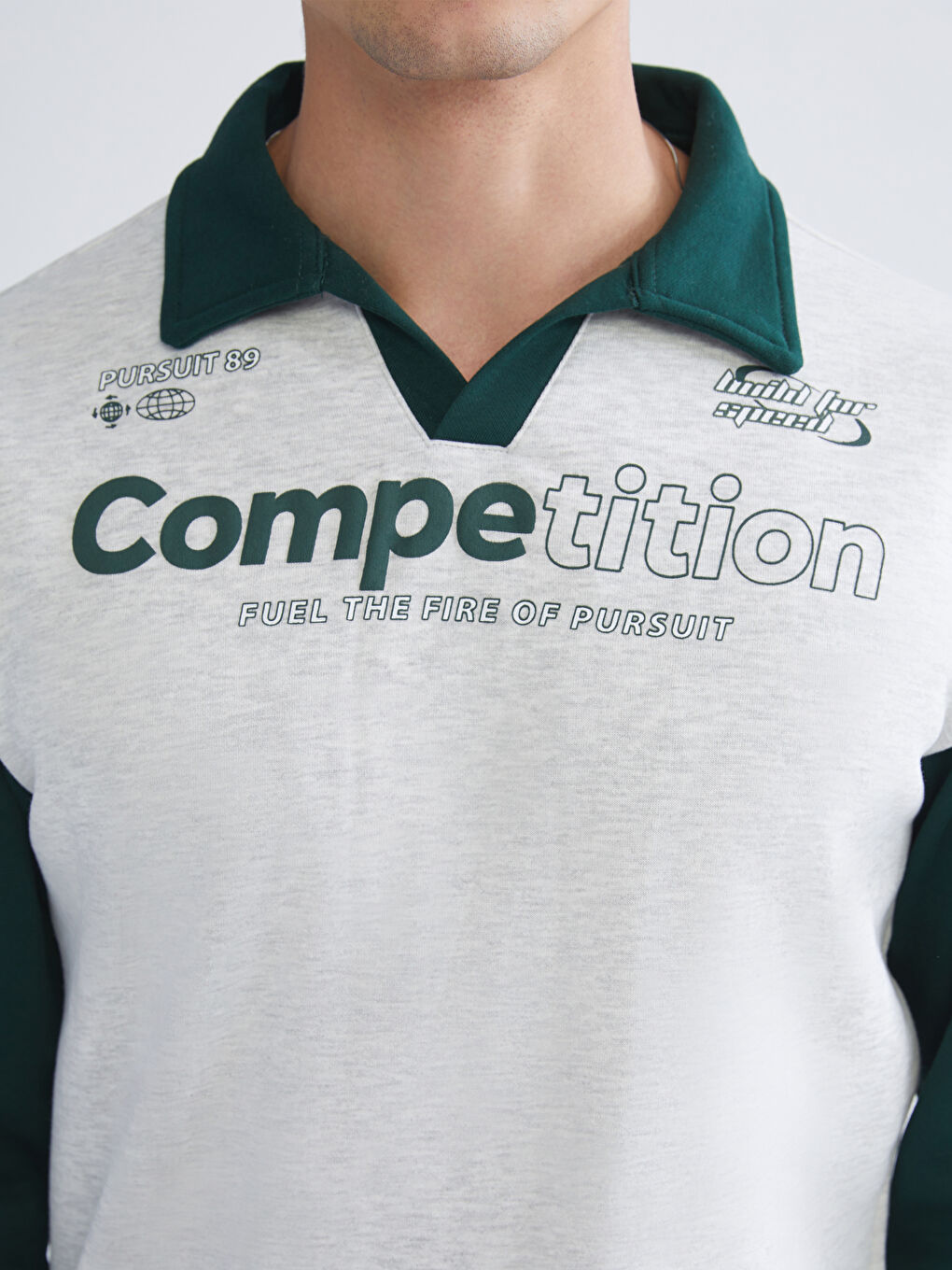 Polo Neck Men's Sweatshirt-2