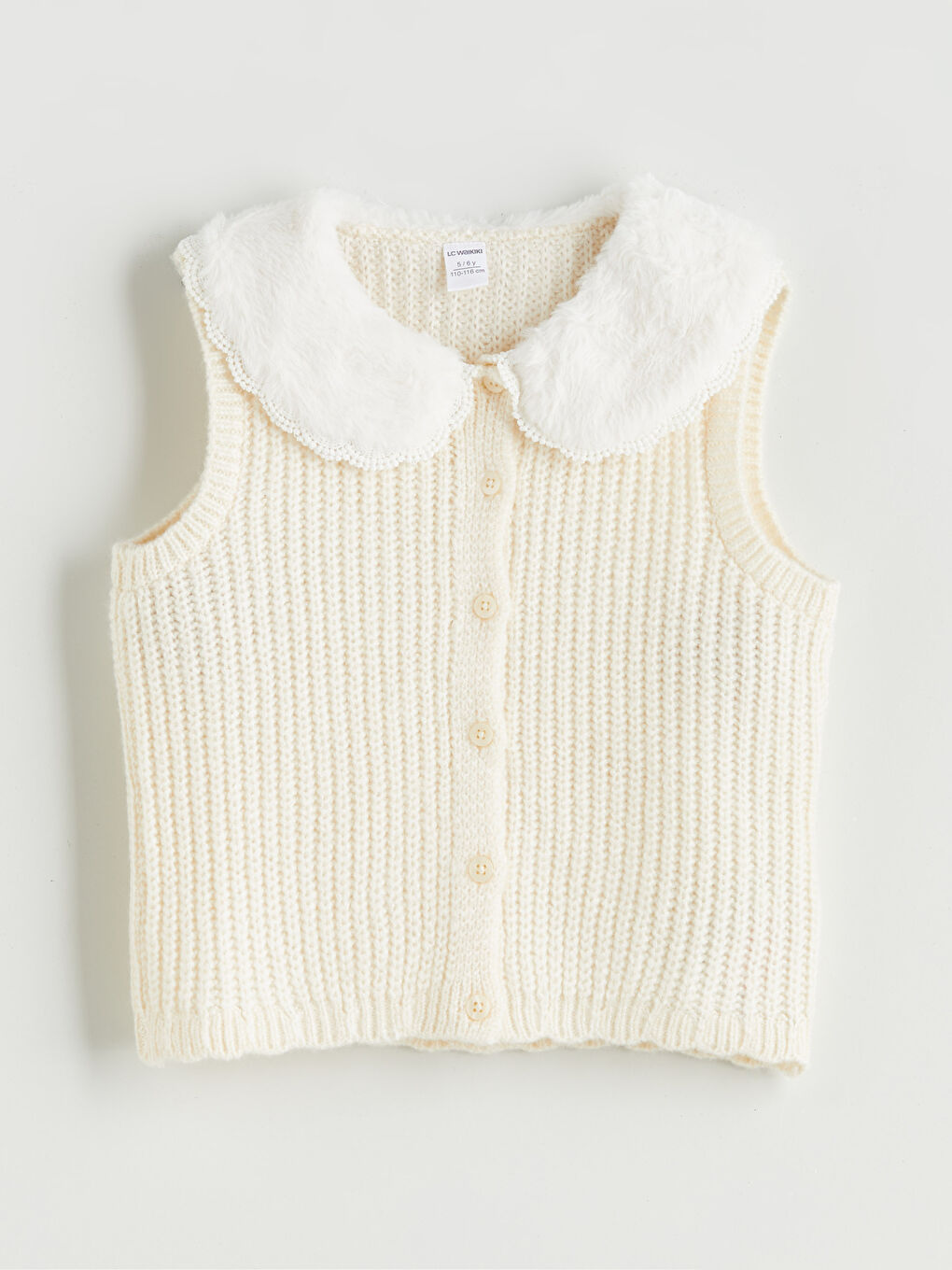 LCW Kids Girl ECRU Waistcoat -W5AB88Z1-FDW