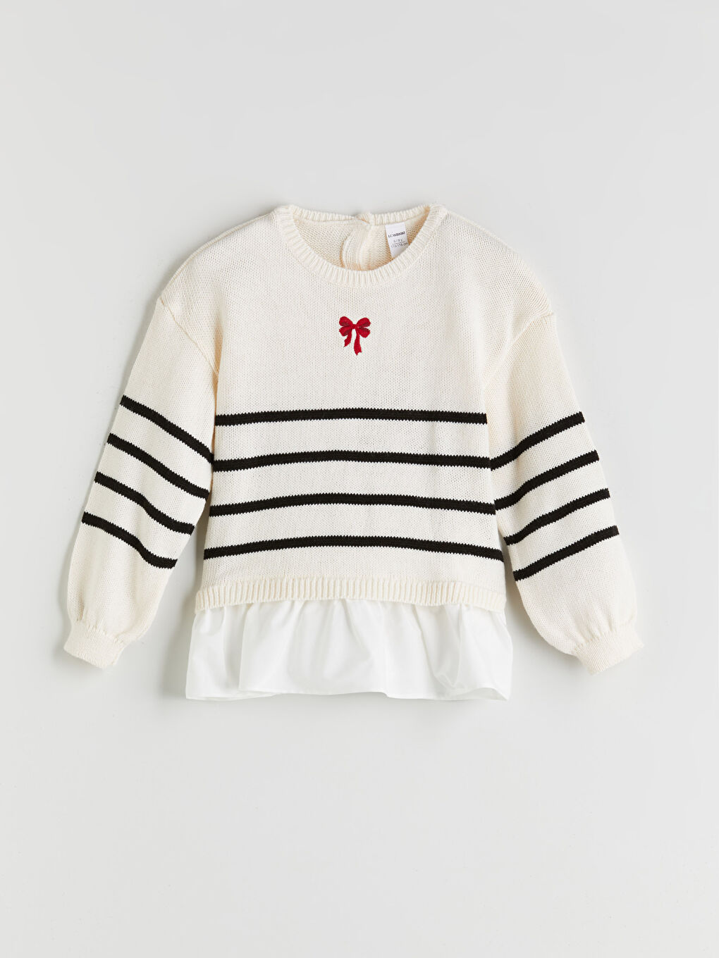 LCW Kids Crew Neck Striped Girls' Knitwear Sweater -W5AB89Z1-SZ5