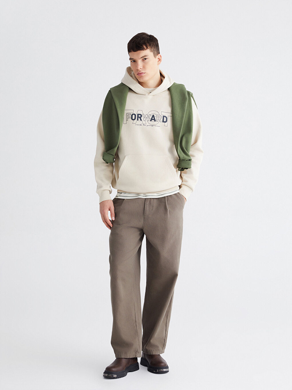 Мужчины Бежевый Свитшот-1