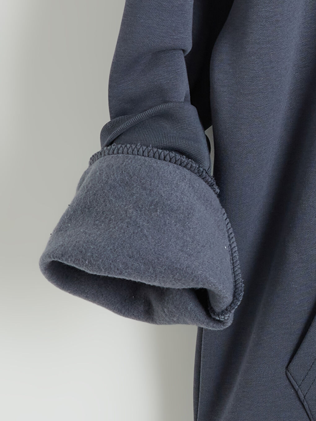 Antrasit Baskılı Erkek Kalın Hoodie-5