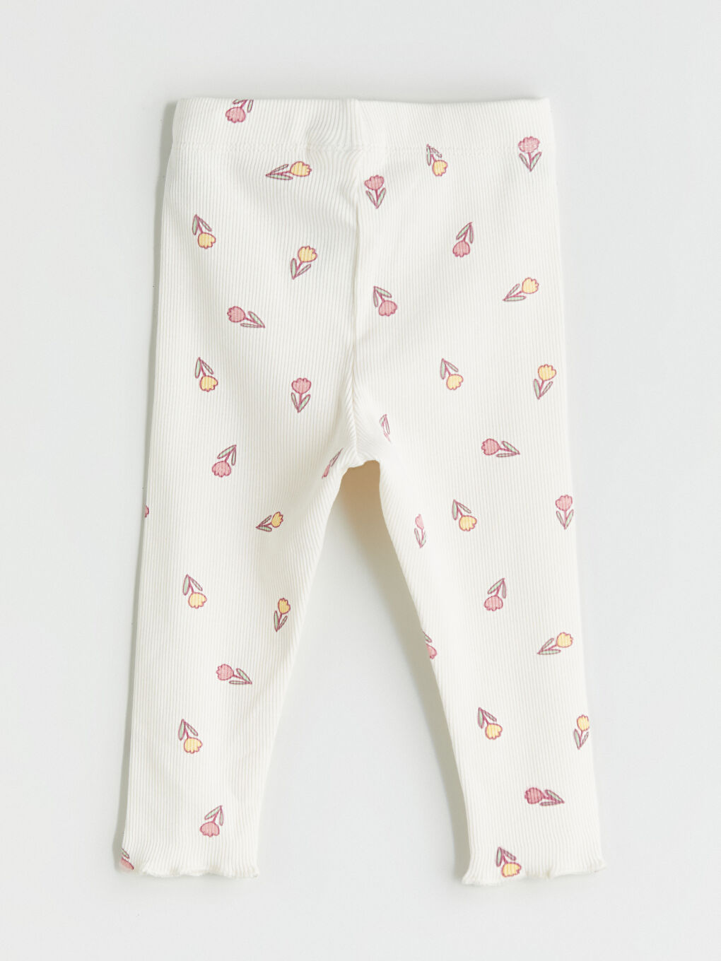 Ekru Çiçekli Kız Bebek Pijama Takımı-4