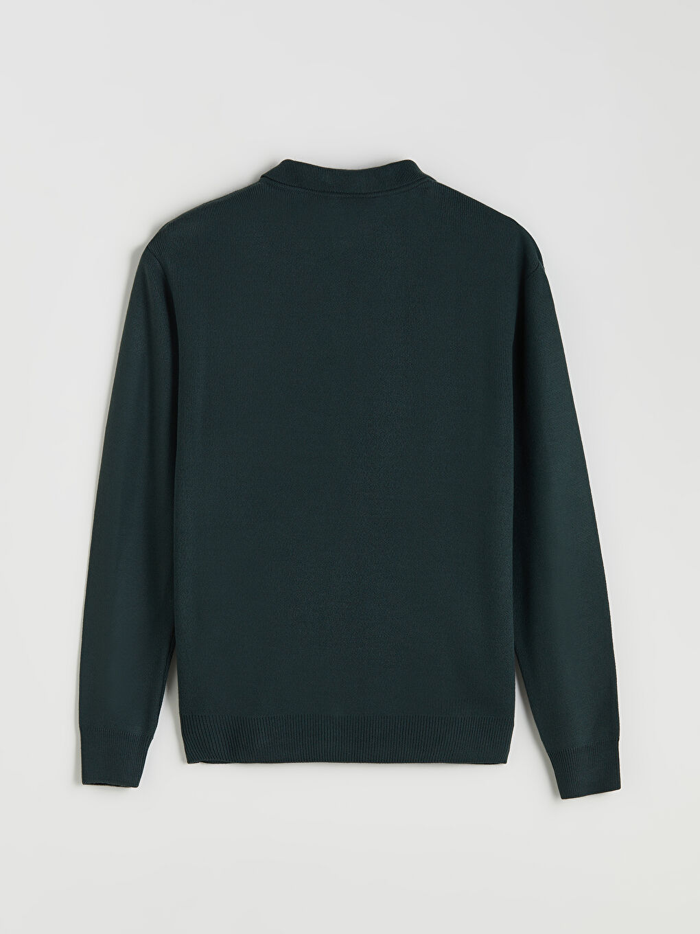 Yeşil Polo Yaka Erkek Triko Kazak-5