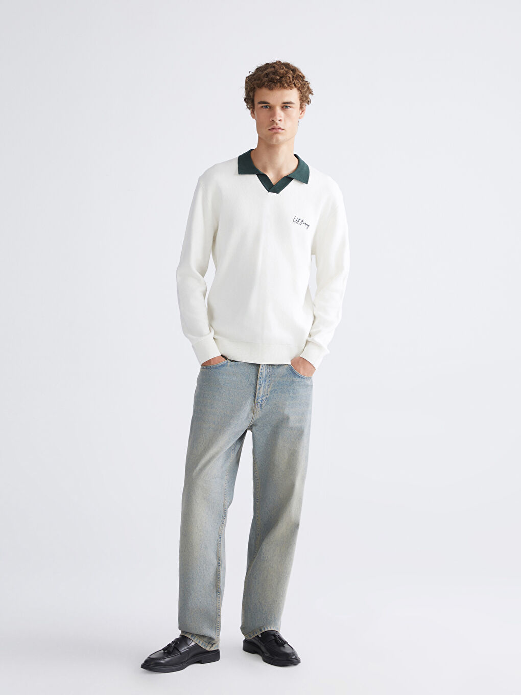 Polo Neck Plain Men's Sweater-1