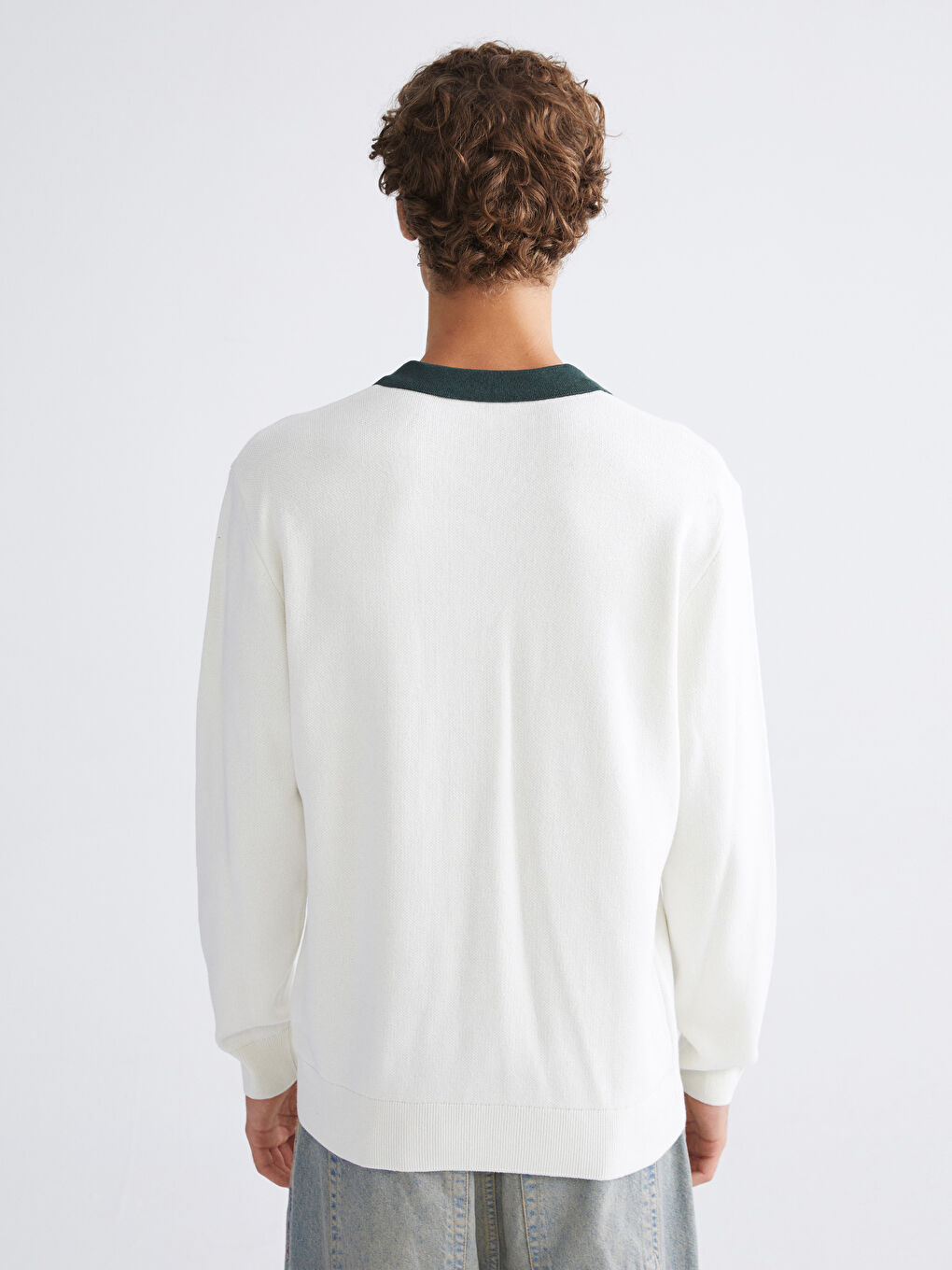 Polo Neck Plain Men's Sweater-3