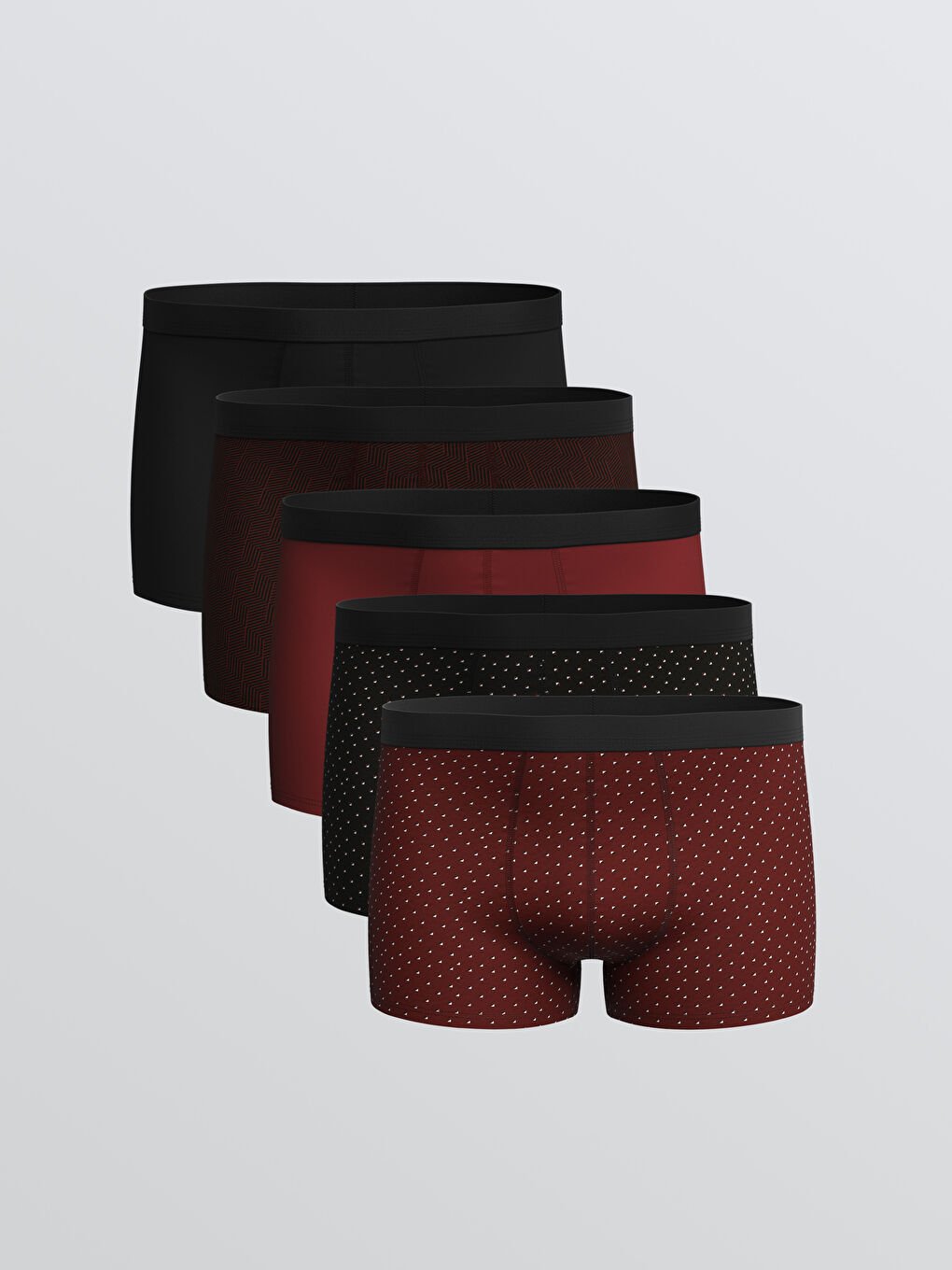 LC WAIKIKI Regular Fit Cotton Stretch Men's Boxer Trunks 5 Pack -W5AC41Z8-LQV