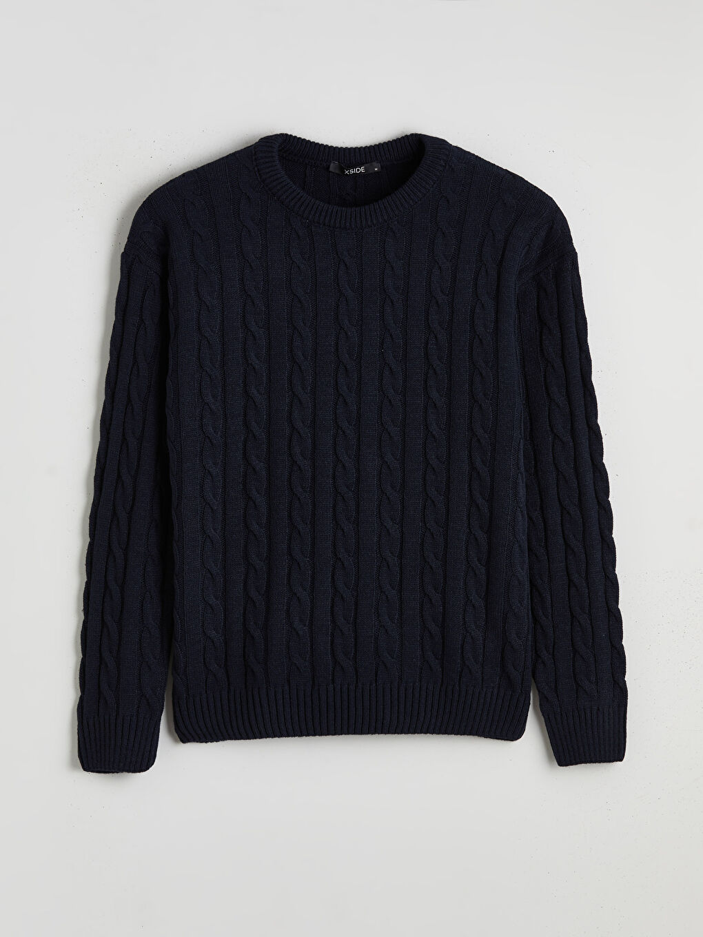 Lacivert Bisiklet Yaka Erkek Triko Kazak-4