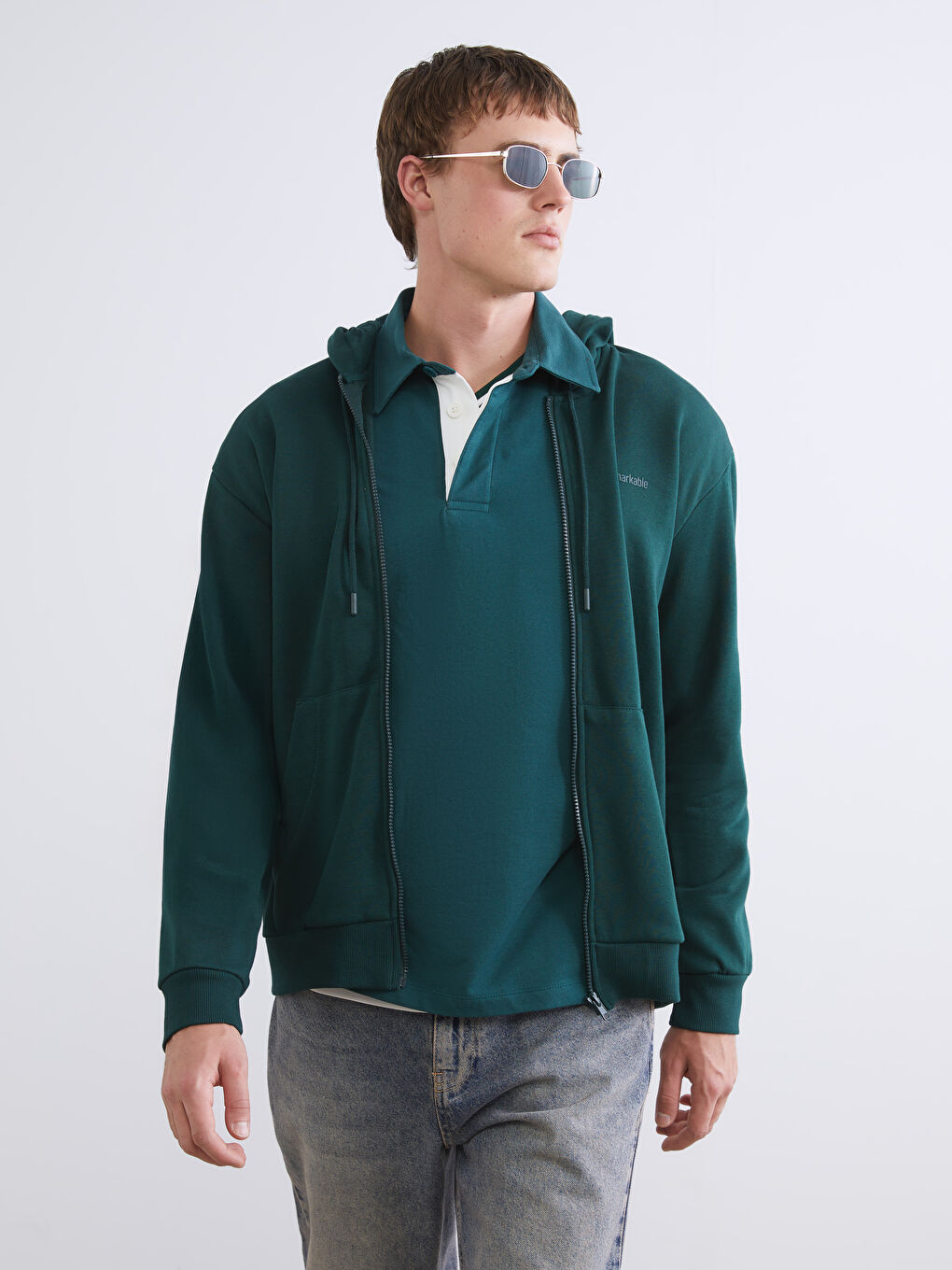 Hooded Men's Zip-Up Sweatshirt