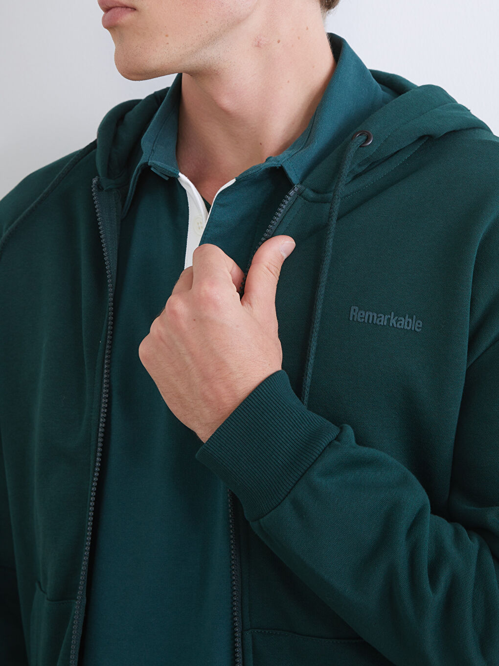 Hooded Men's Zip-Up Sweatshirt-2