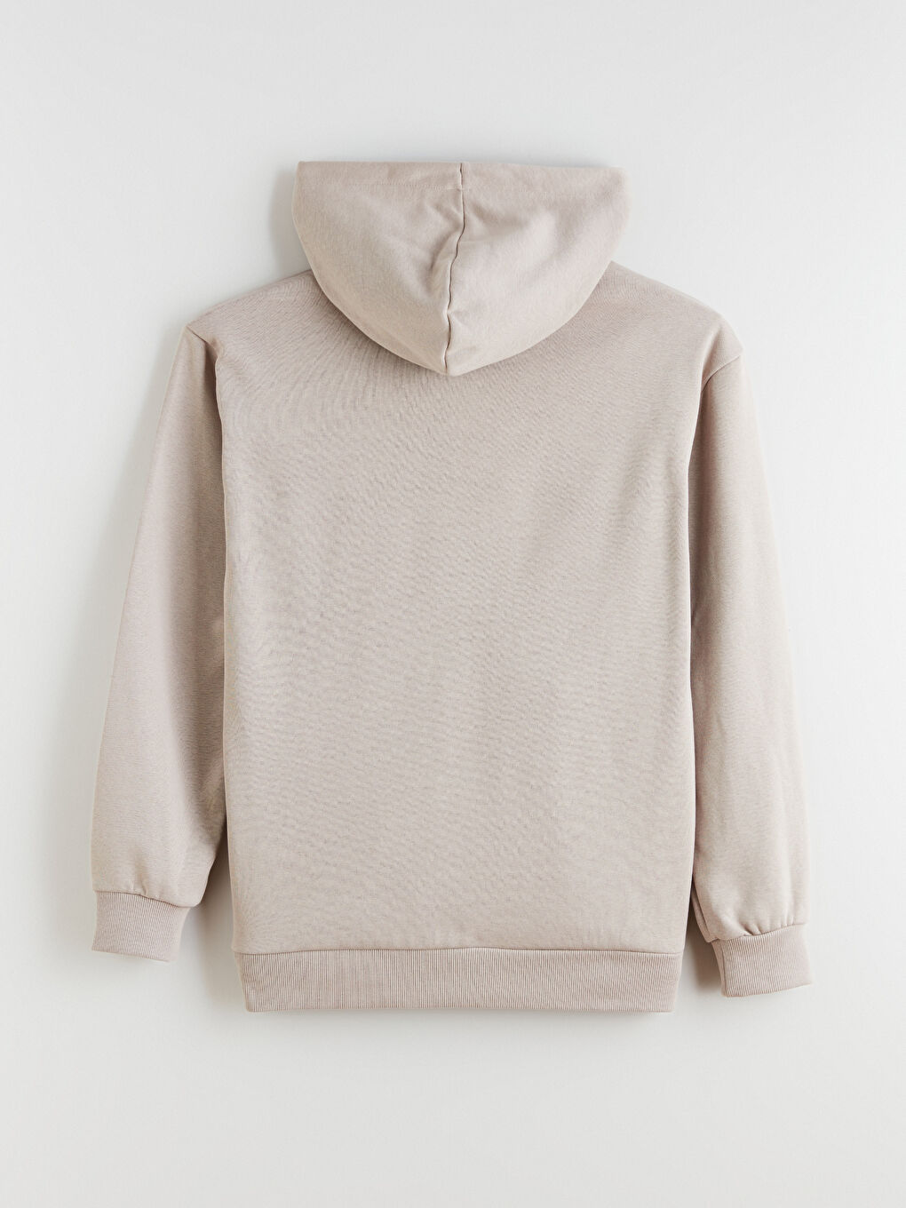 Bej Kapüşonlu Erkek Fermuarlı Sweatshirt-6