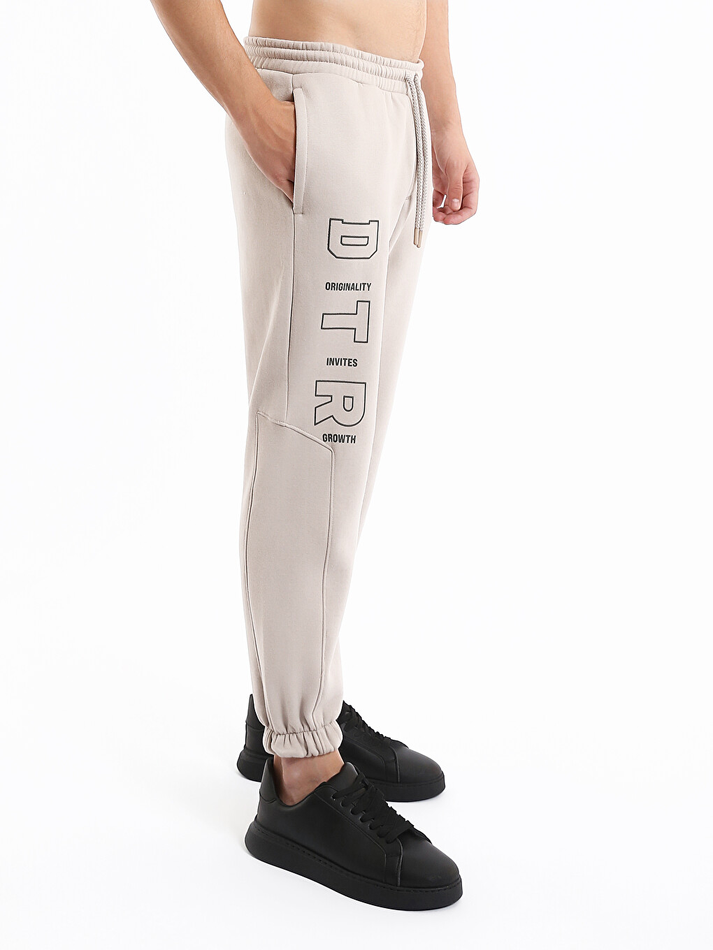 Bej Standart Kalıp Erkek Jogger Eşofman Altı-6