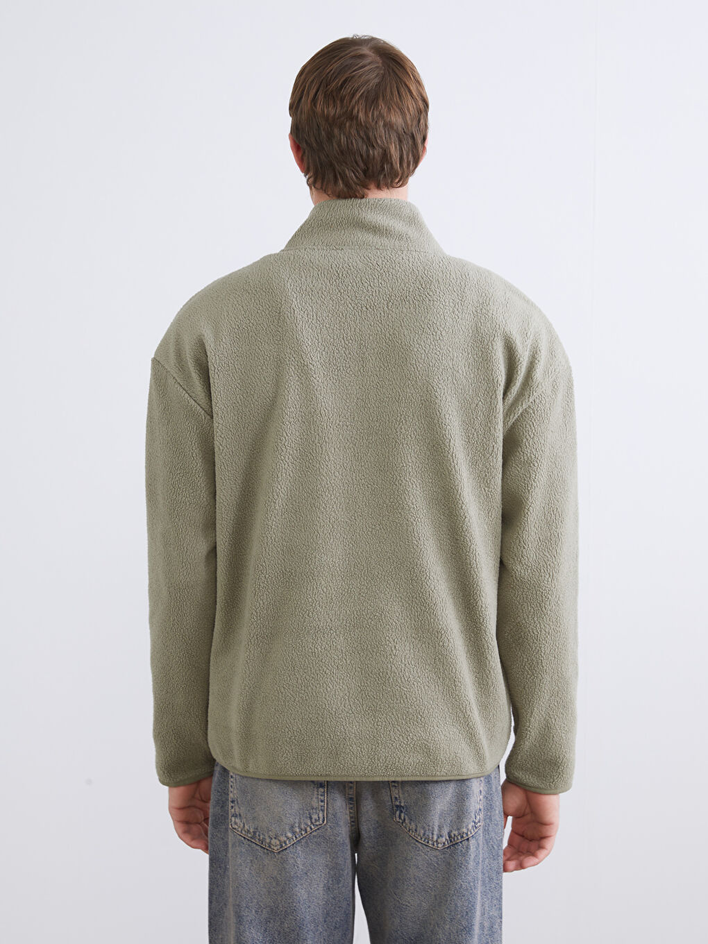 Funnel Neck Long Sleeve Polar Men's Sweatshirt-3