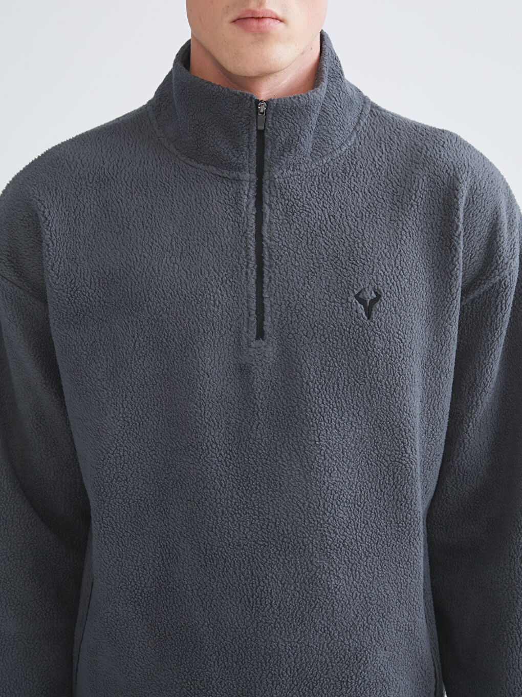 Funnel Neck Long Sleeve Polar Men's Sweatshirt-2