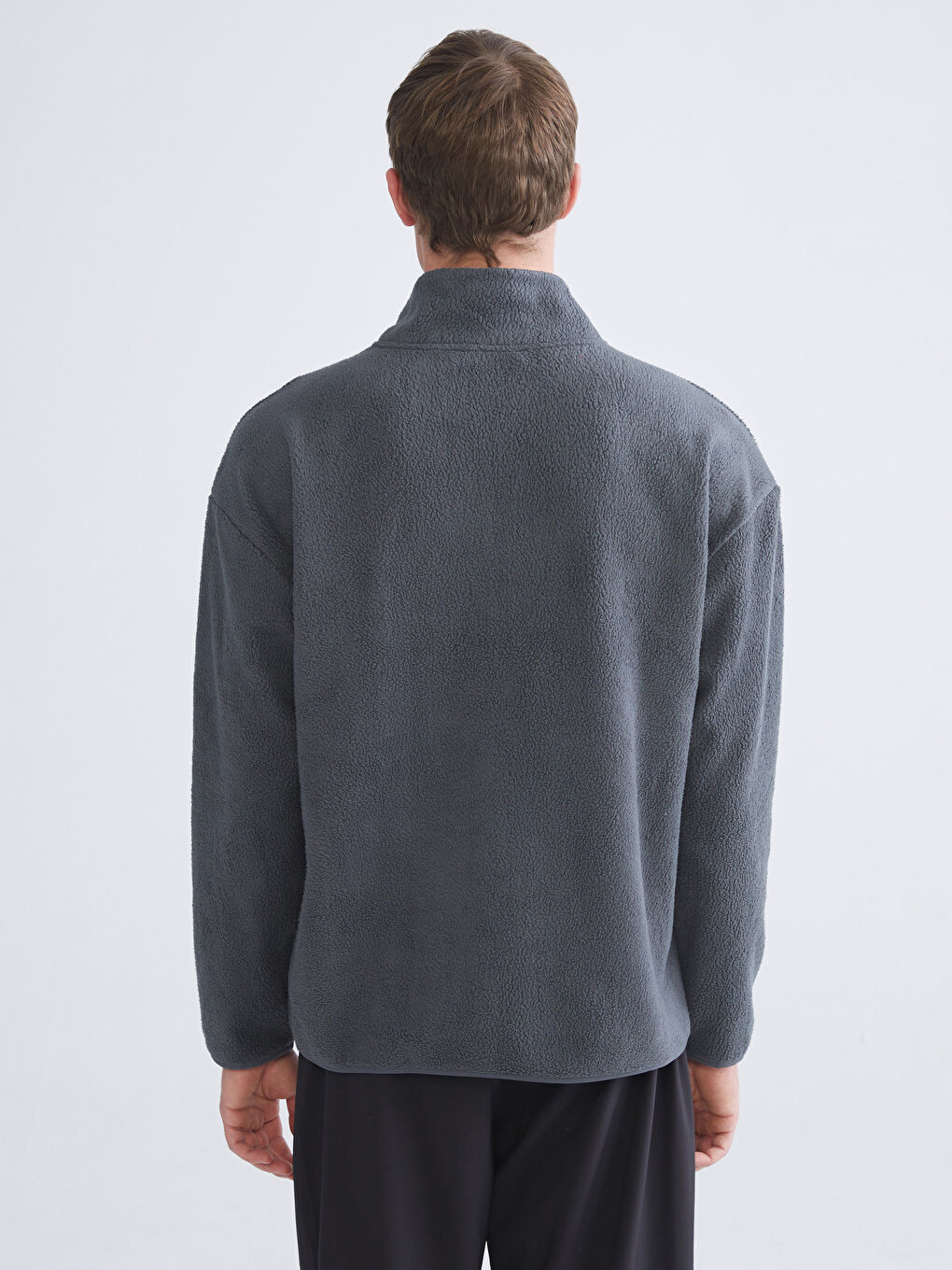 Funnel Neck Long Sleeve Polar Men's Sweatshirt-3