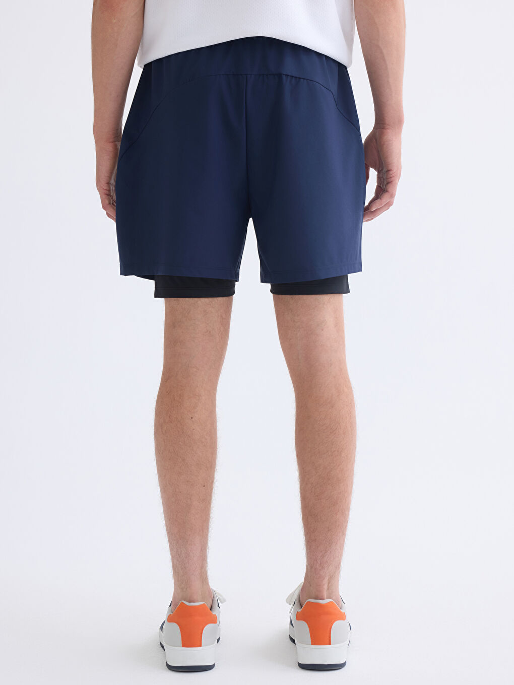 Lacivert Standart Kalıp Erkek Taytlı Şort-3