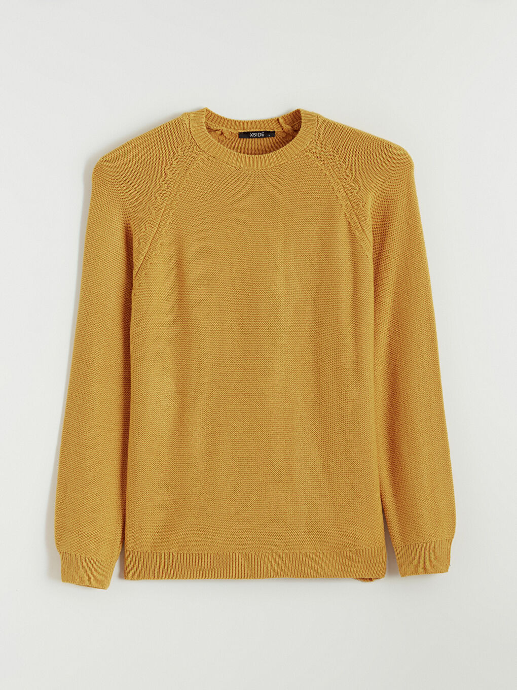 Sarı Bisiklet Yaka Erkek Triko Kazak-4