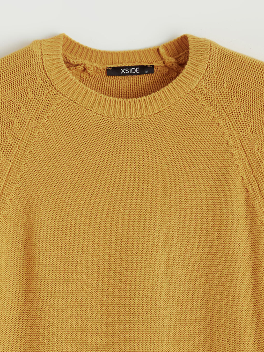 Sarı Bisiklet Yaka Erkek Triko Kazak-5