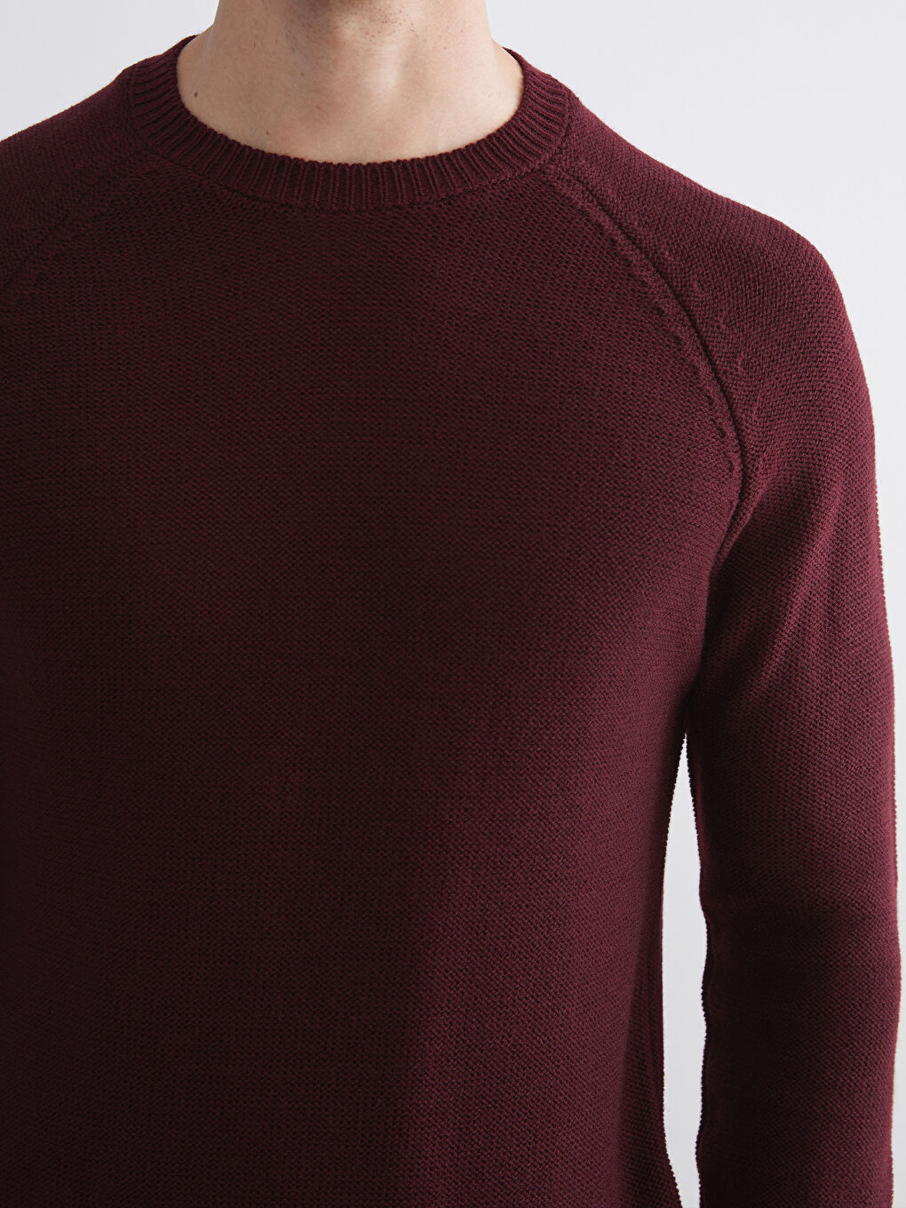 Crew Neck Long Sleeve Men's Tricot Sweater-2