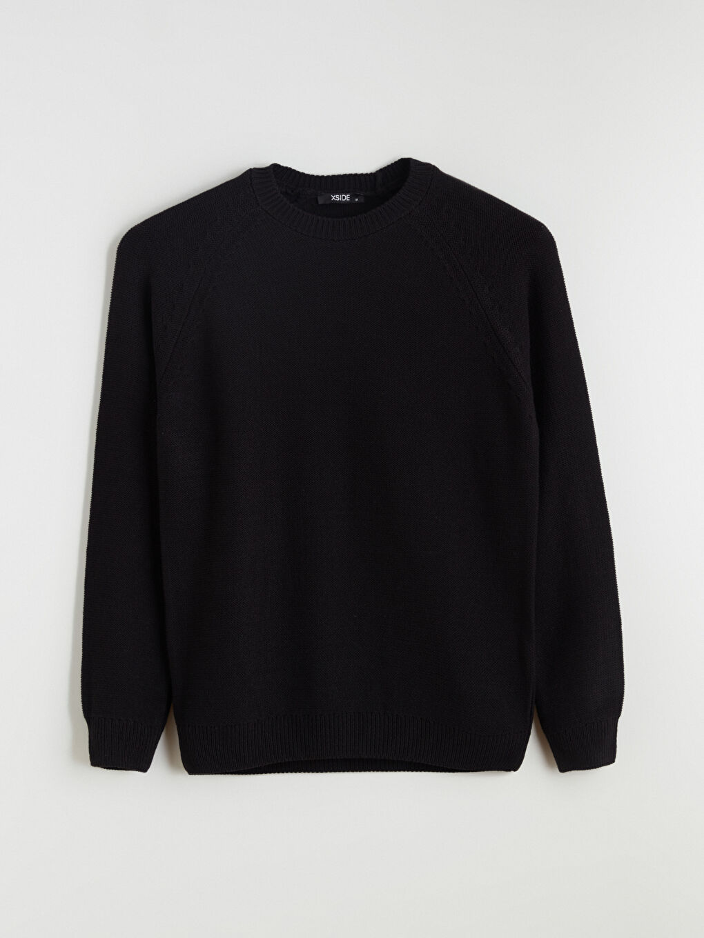 Siyah Bisiklet Yaka Erkek Triko Kazak-4