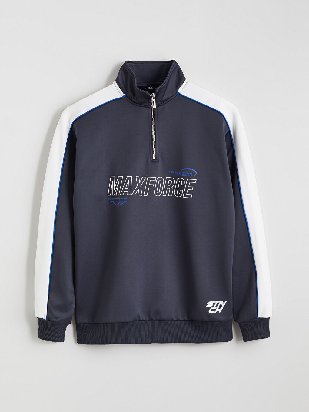 Funnel Neck Printed Men's Thick Sweatshirt-4