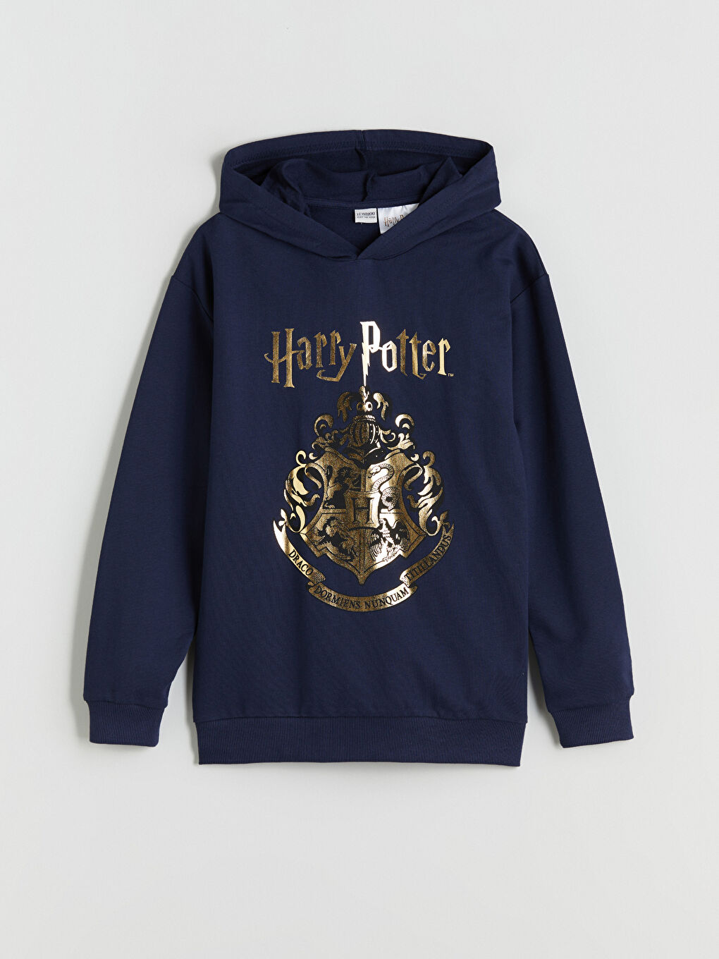 Lacivert Kapüşonlu Harry Potter Baskılı Erkek Çocuk Sweatshirt