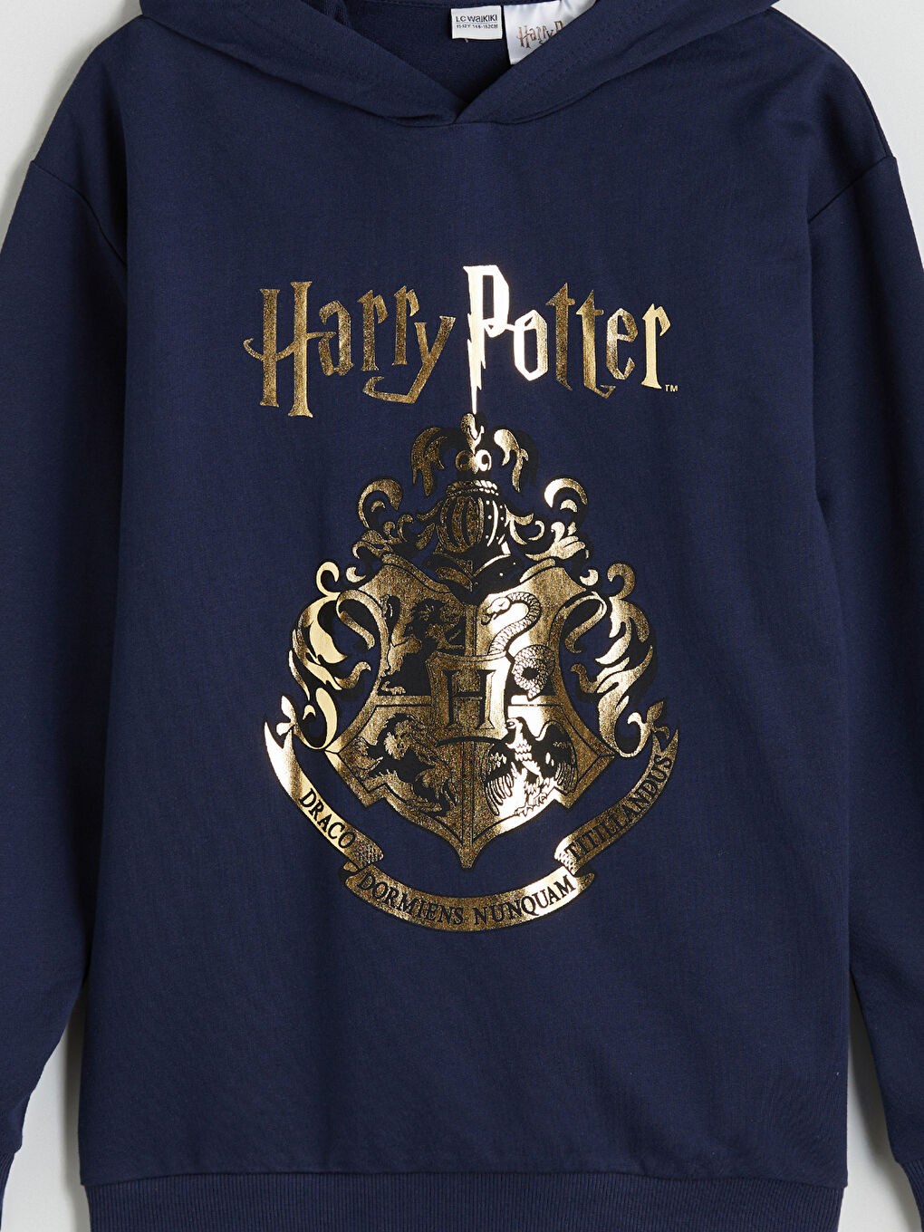 Lacivert Kapüşonlu Harry Potter Baskılı Erkek Çocuk Sweatshirt-1