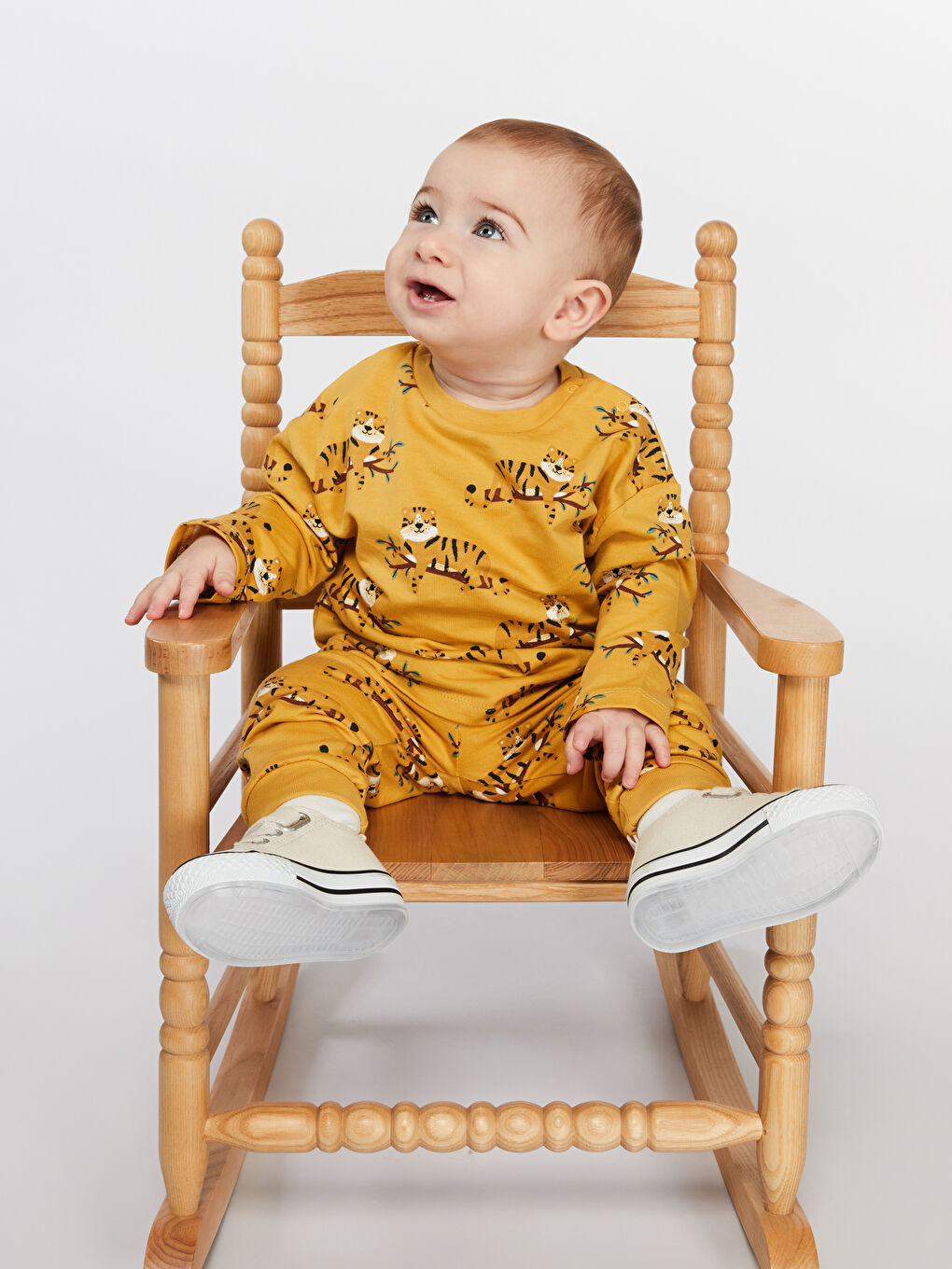 Crew Neck Printed Baby Boys' Pyjama Set-1