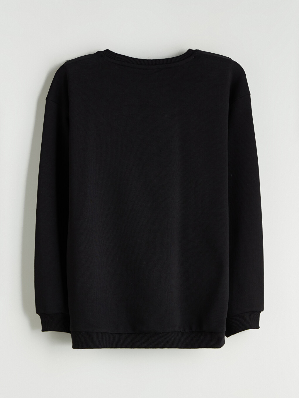 Siyah Bisiklet Yaka Erkek Çocuk Beşiktaş Baskılı Sweatshirt-1