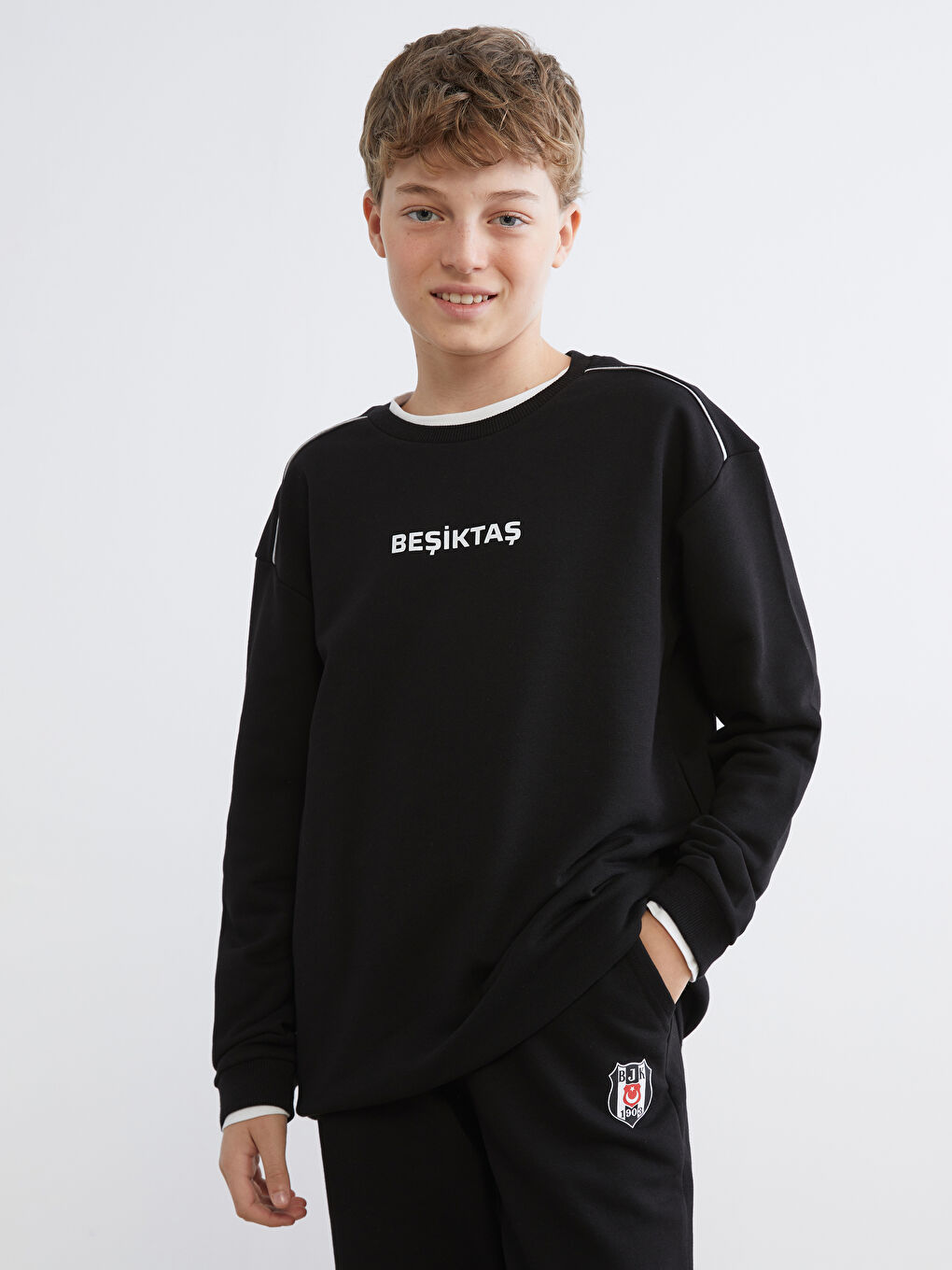 Siyah Beşiktaş Baskılı Erkek Çocuk Eşofman Takımı-1
