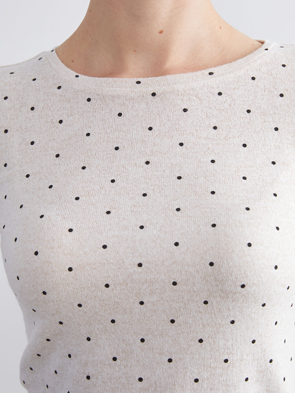 LCWAIKIKI Basic Crew Neck Polka Dot Women's Body -W5AD11Z8-LQA