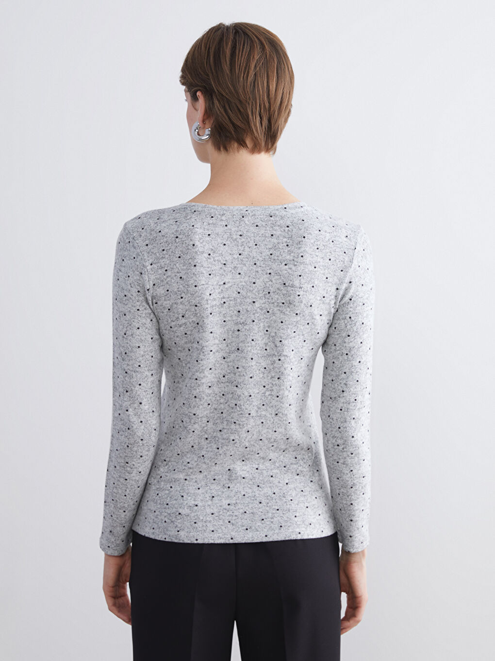 LCWAIKIKI Basic Crew Neck Polka Dot Women's Body -W5AD11Z8-LQJ
