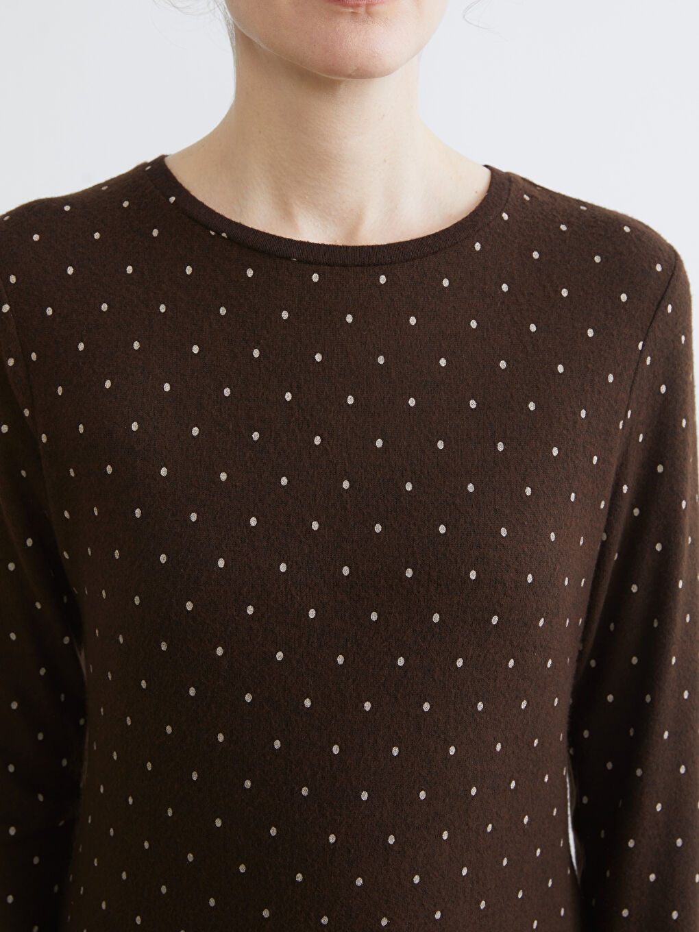 Crew Neck Polka Dot Women's Body-2