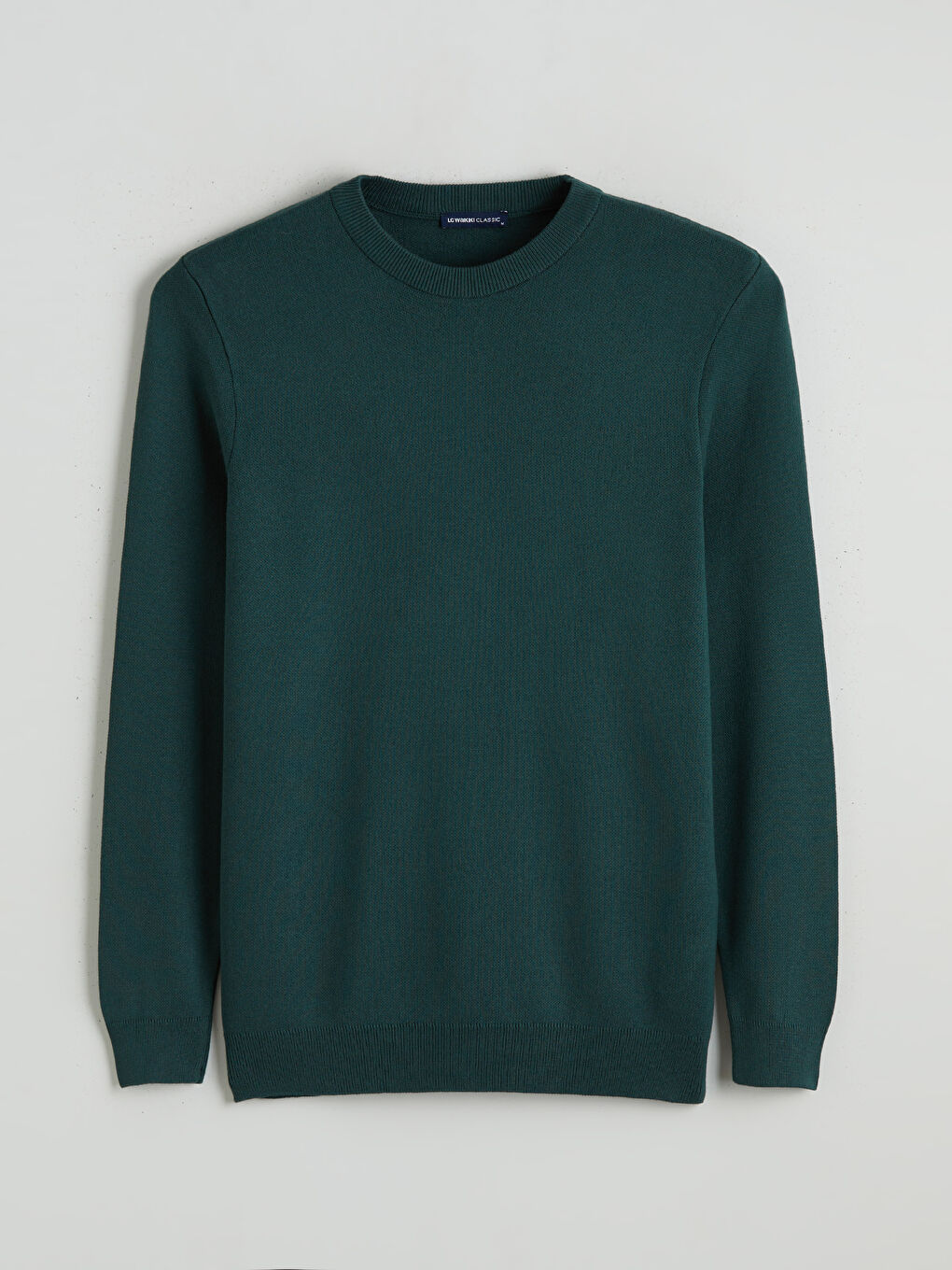 Yeşil Bisiklet Yaka Erkek Triko Kazak-4