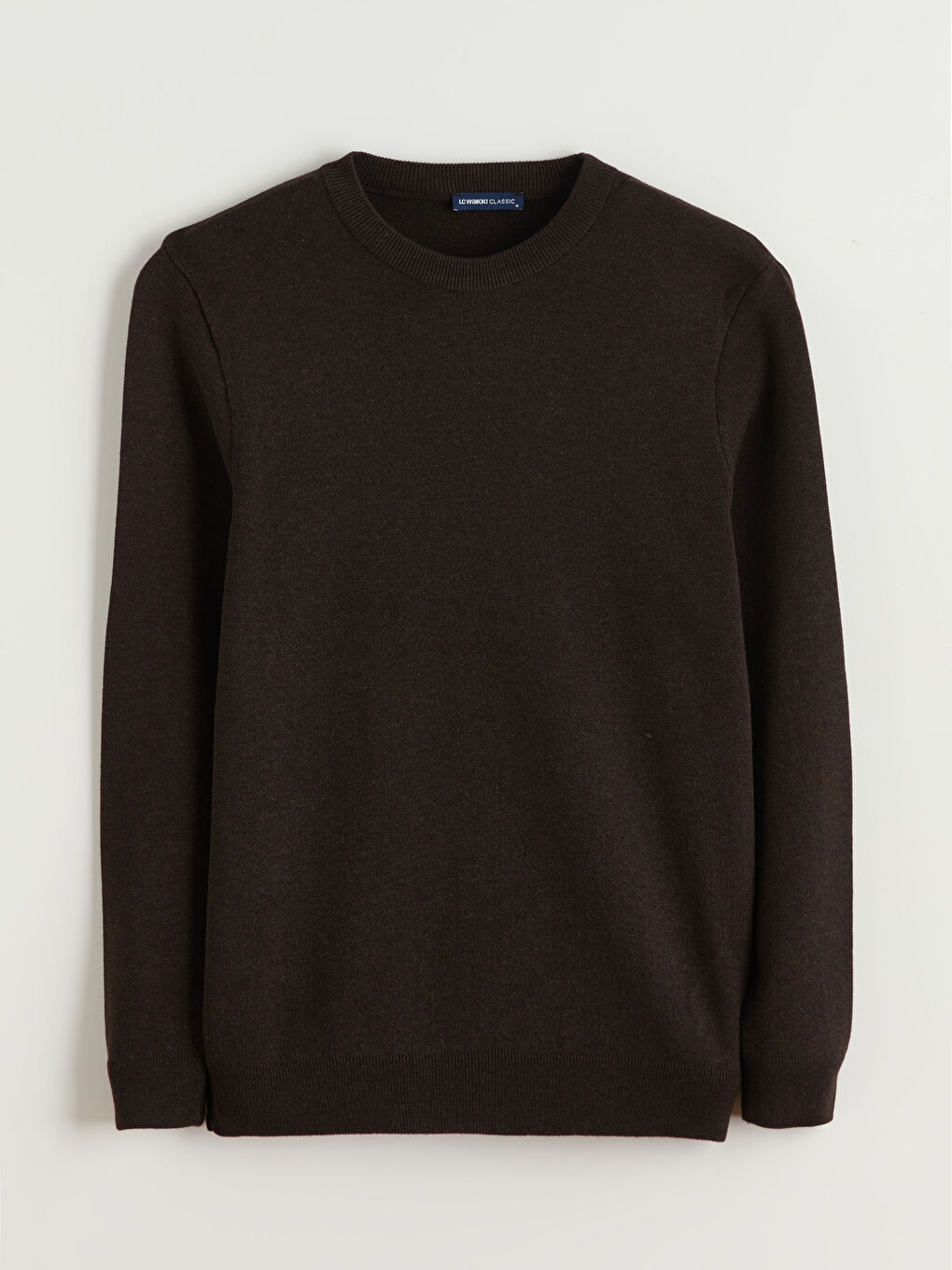 Kahverengi Bisiklet Yaka Erkek Triko Kazak-4