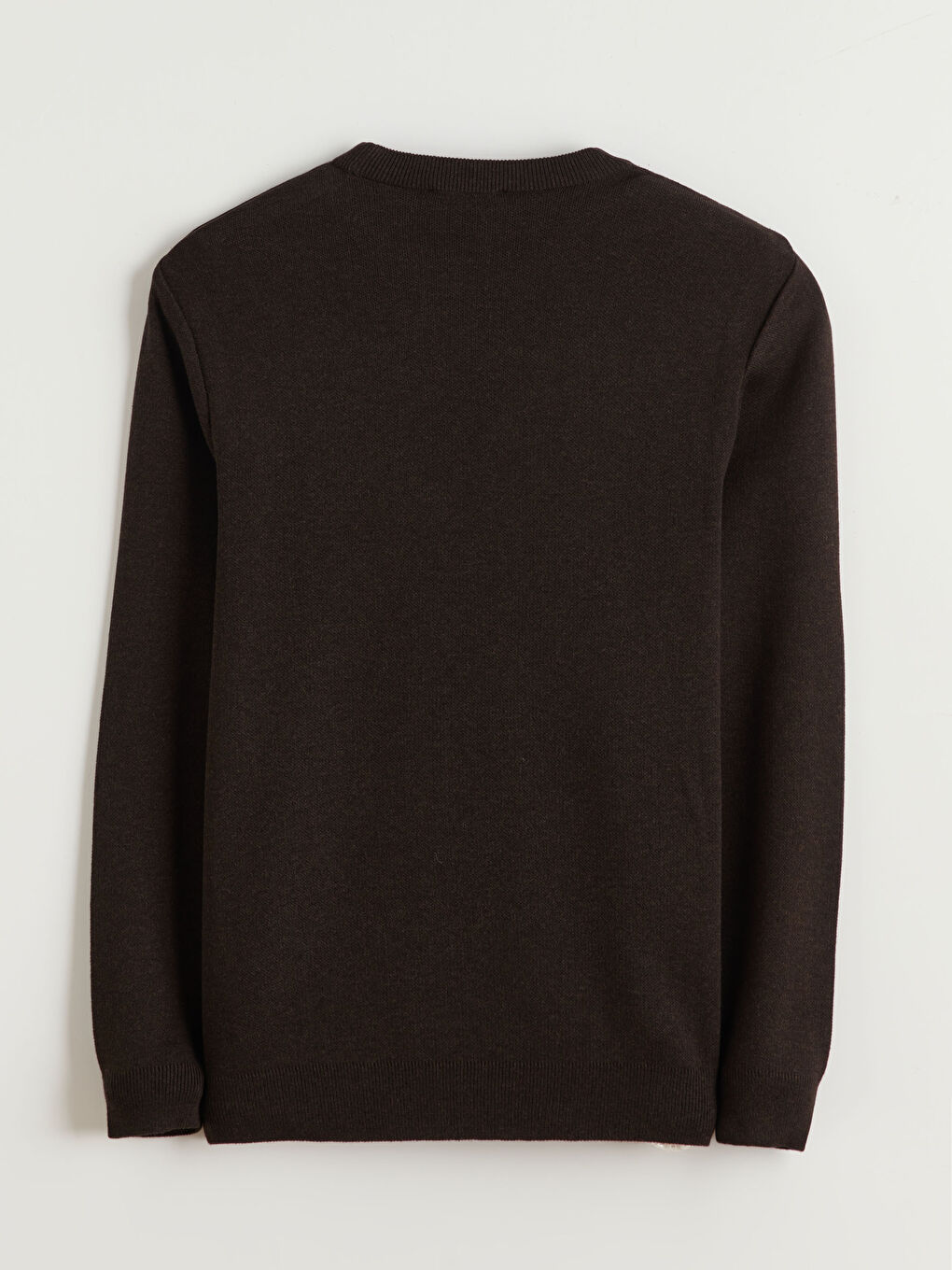 Kahverengi Bisiklet Yaka Erkek Triko Kazak-5