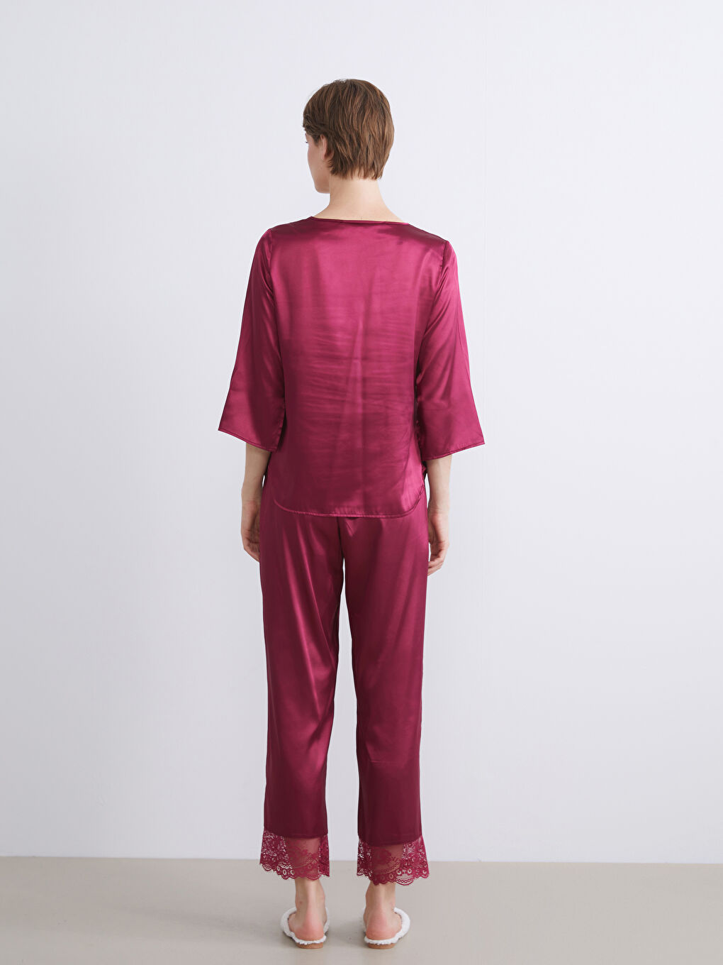 Әйелдер қою күлгін Пижама жинағы-4