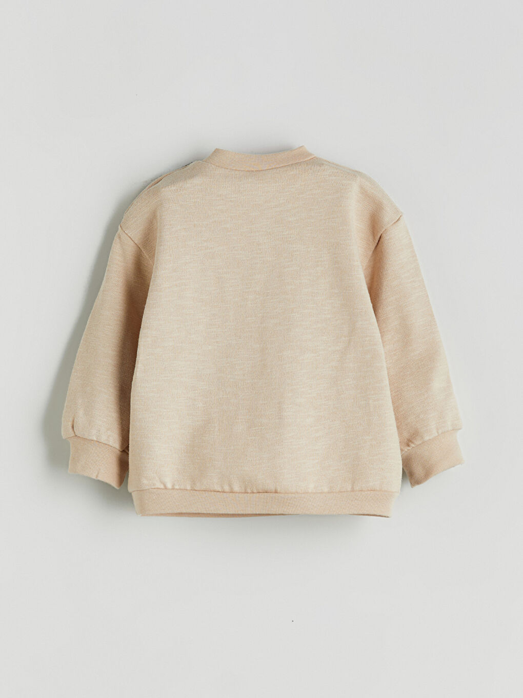 Bej Bisiklet Yaka Baskılı Erkek Bebek Sweatshirt-2