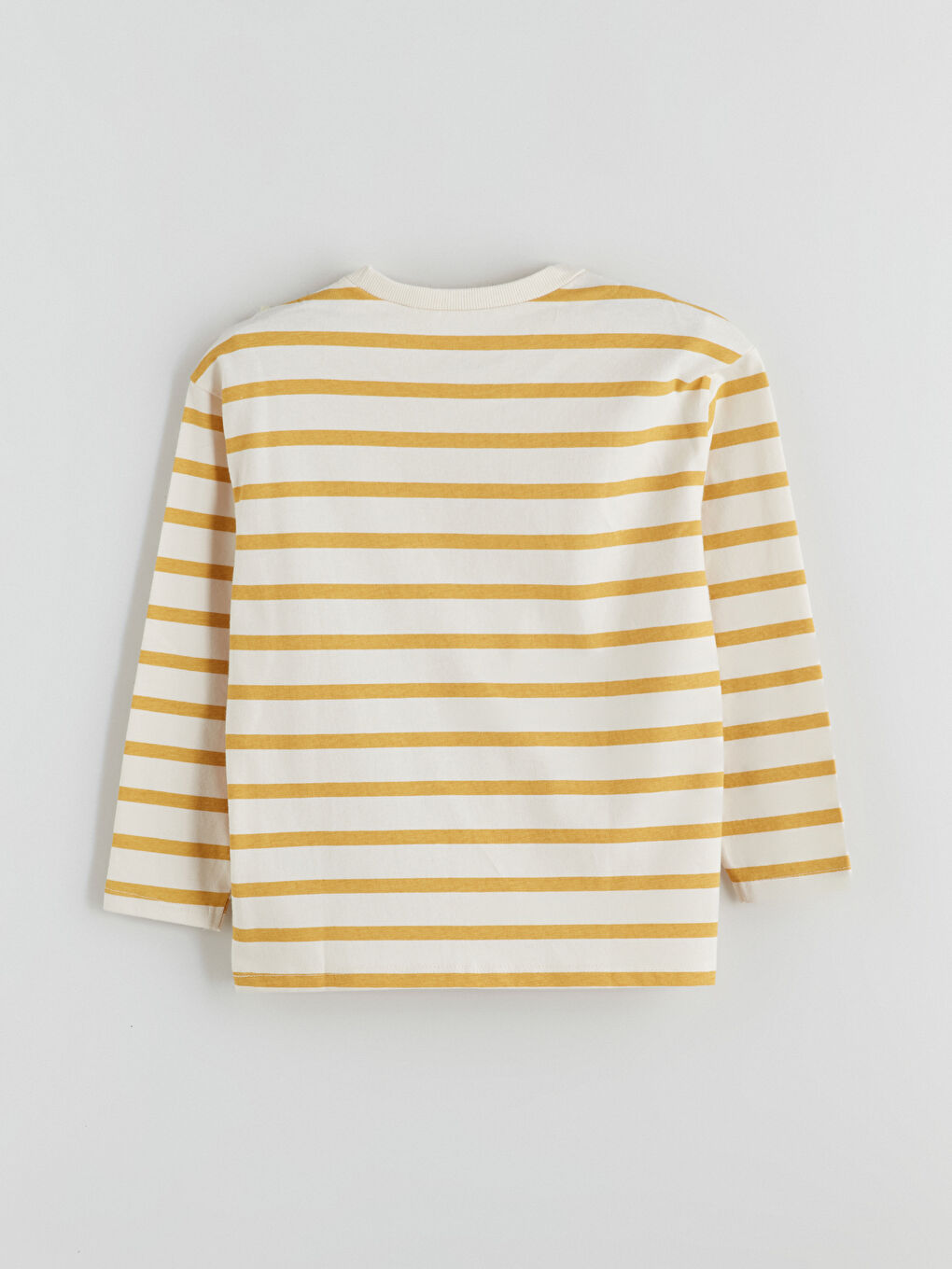Bej Bisiklet Yaka Çizgili Erkek Çocuk Tişört-1