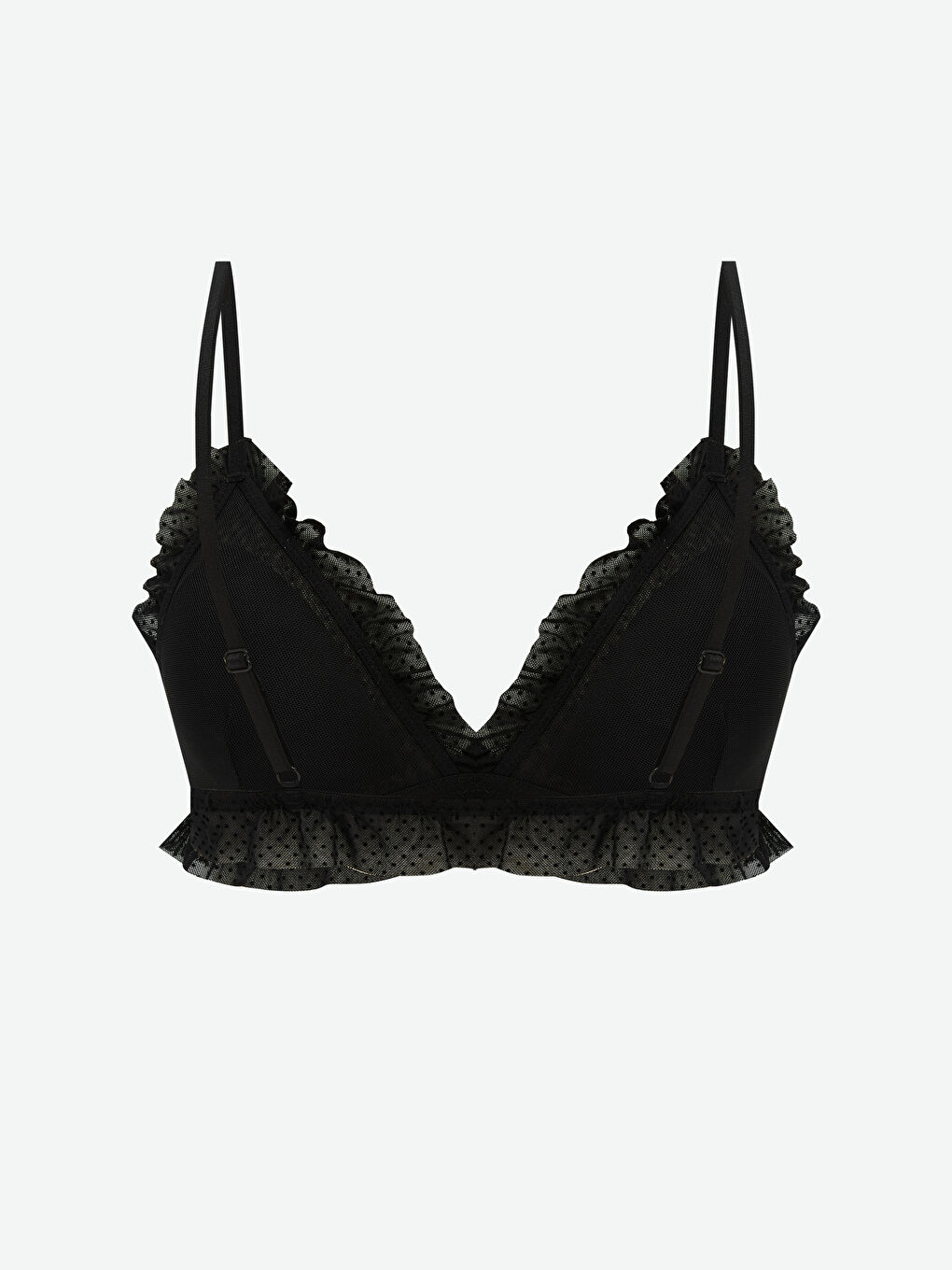 Siyah Balensiz Dolgusuz Puantiyeli Fantezi Sütyen-1