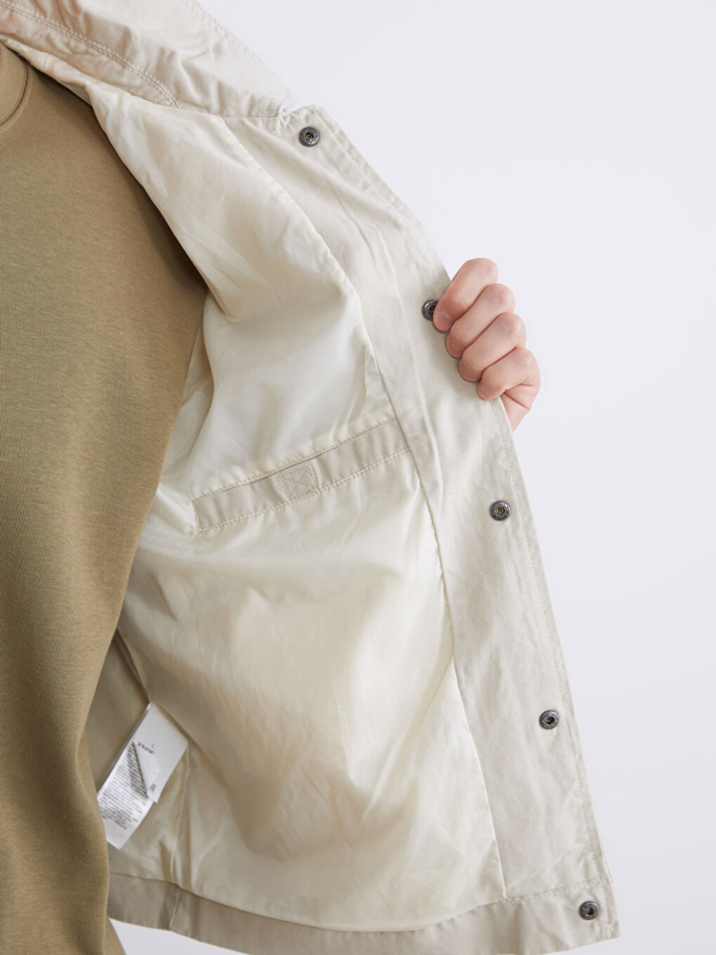 Regular Fit Long Sleeve Gabardine Men's Shirt Jacket-3